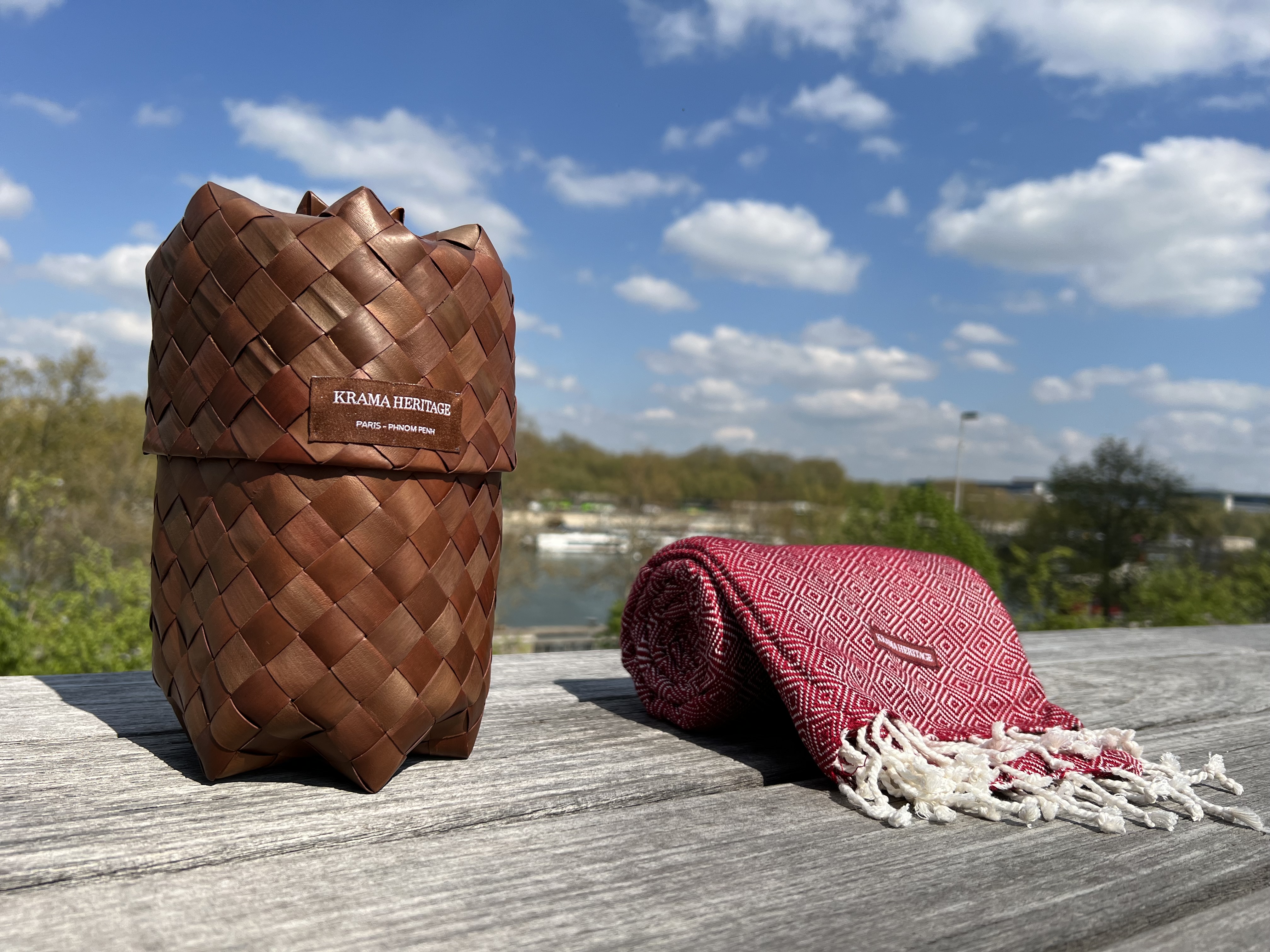 Le Grand Krama Chaud Epais Bordeaux 5