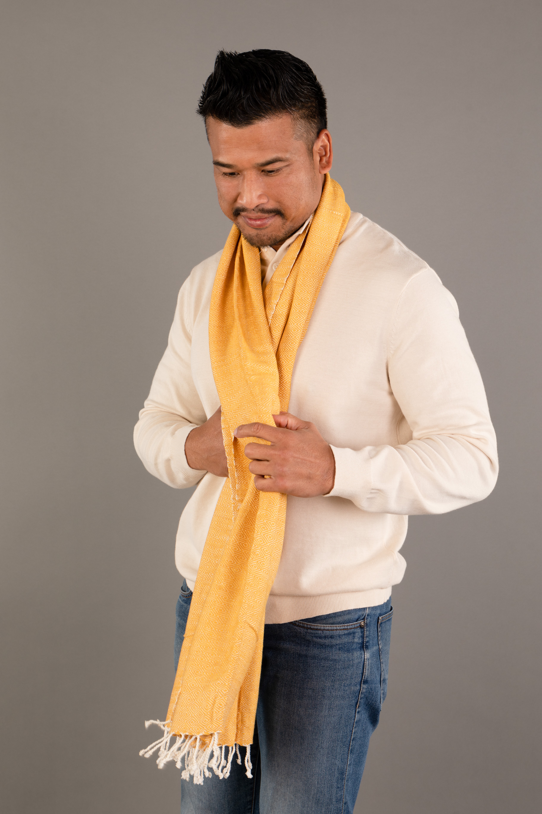 Le Grand Krama Chaud Epais Or 3