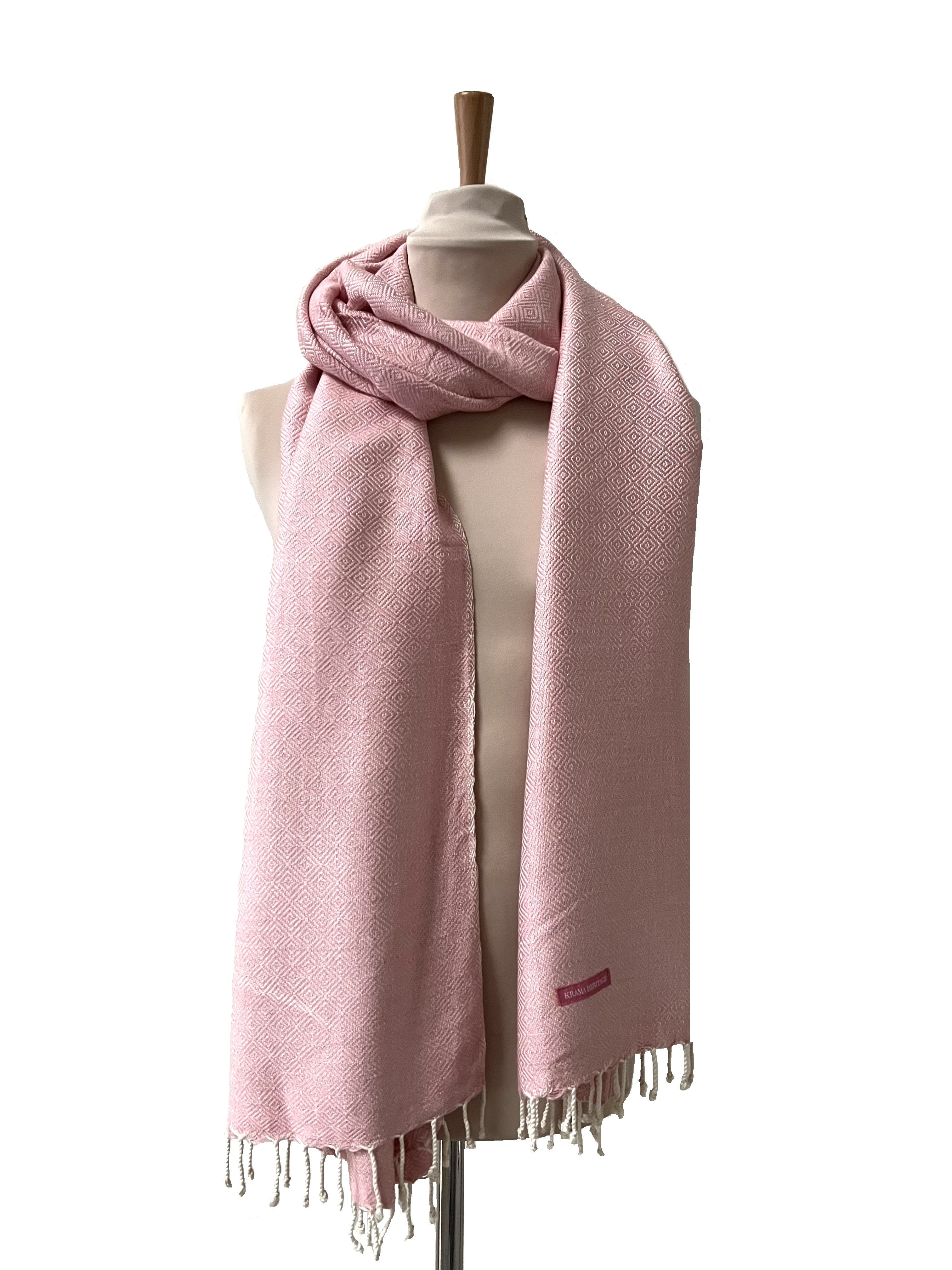 Le Grand Krama Chaud Epais Rose Clair 5