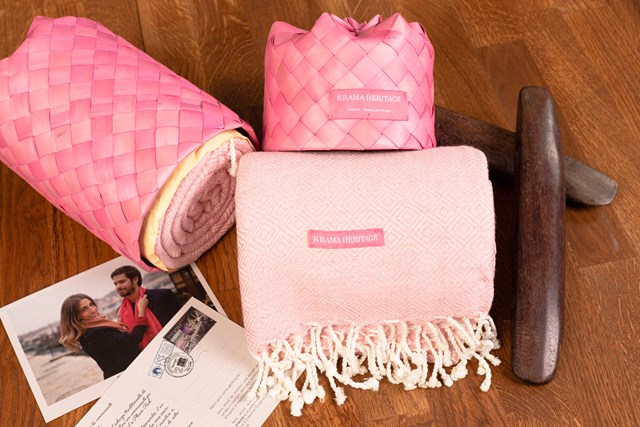 Le Grand Krama Chaud Epais Rose Clair 2