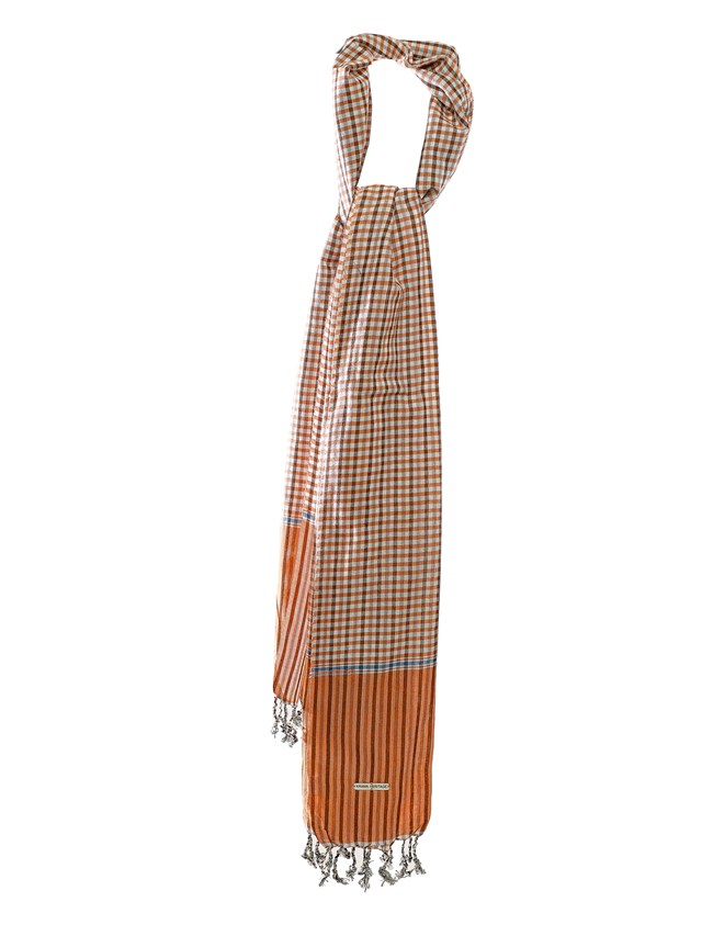 Le Krama Traditionnel Orange Mandarin 2