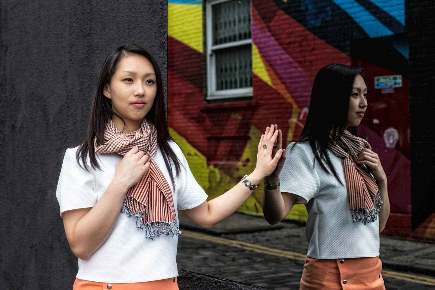 Le Krama Traditionnel Orange Mandarin 5