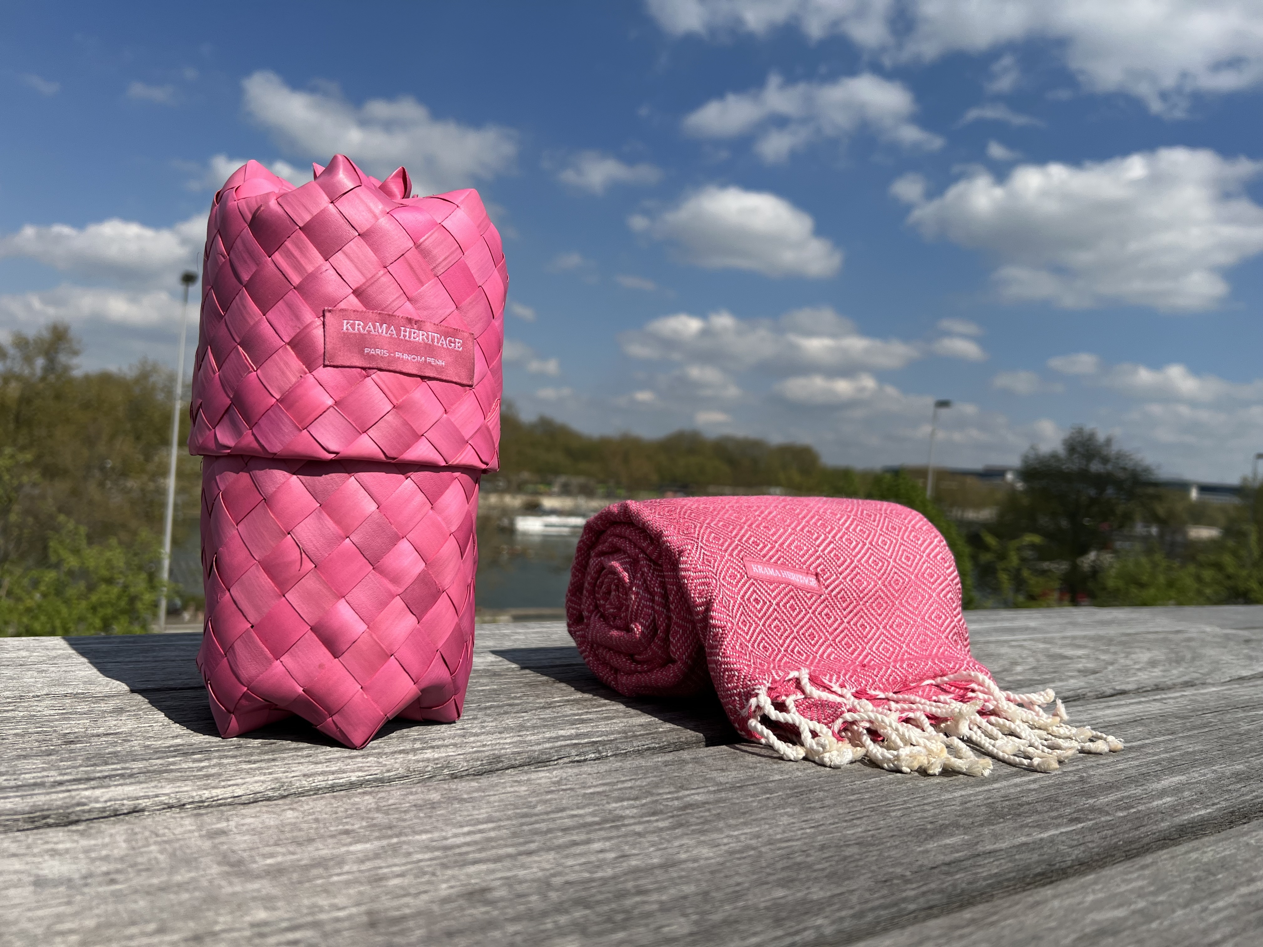 Le Grand Krama Chaud Epais Rose Bonbon 6