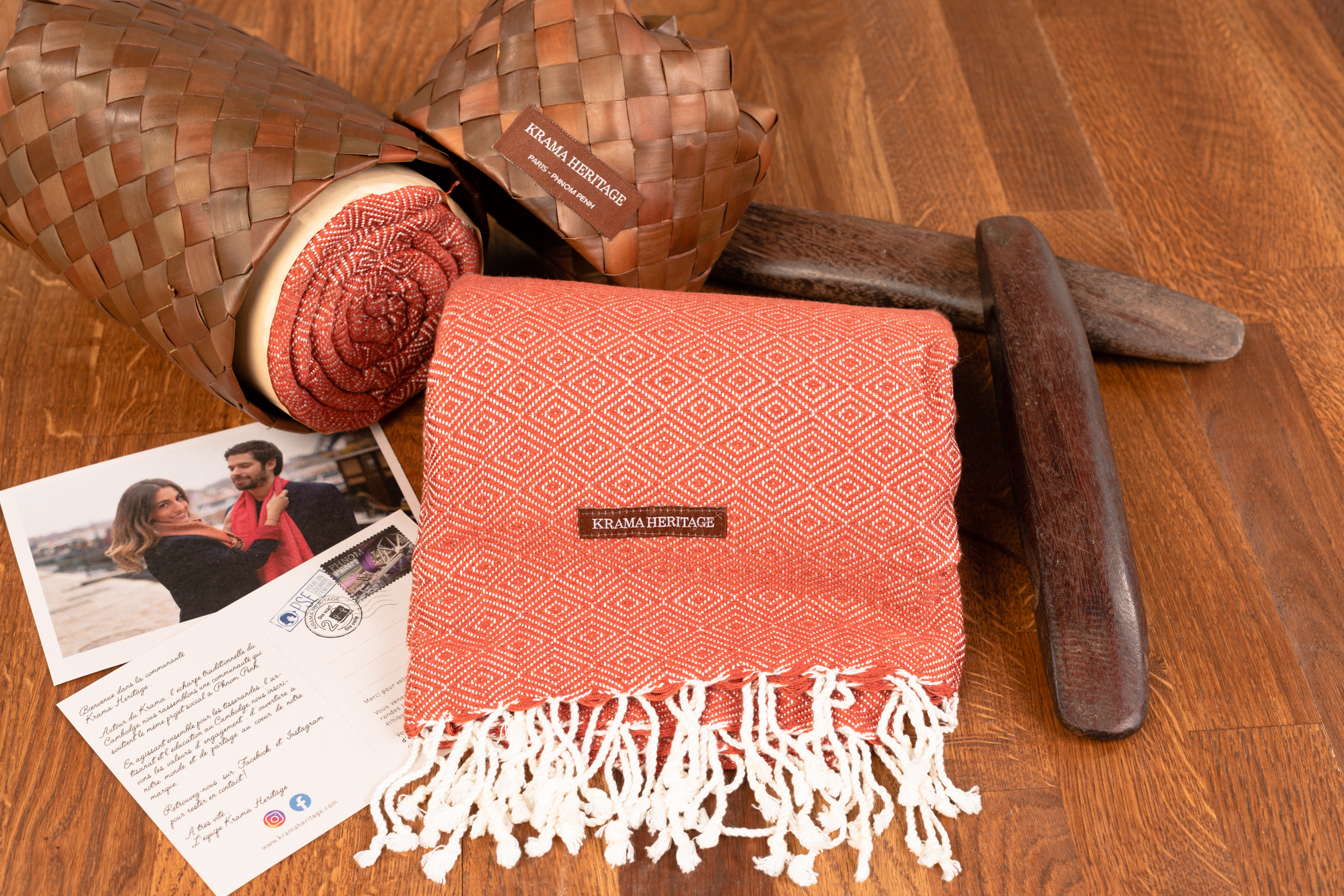 Le Grand Krama Chaud Epais Noisette 2