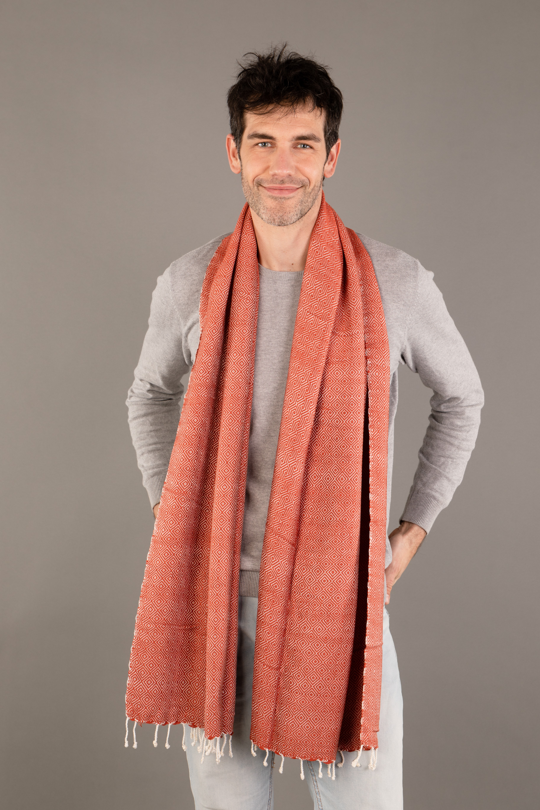 Le Grand Krama Chaud Epais Noisette 5