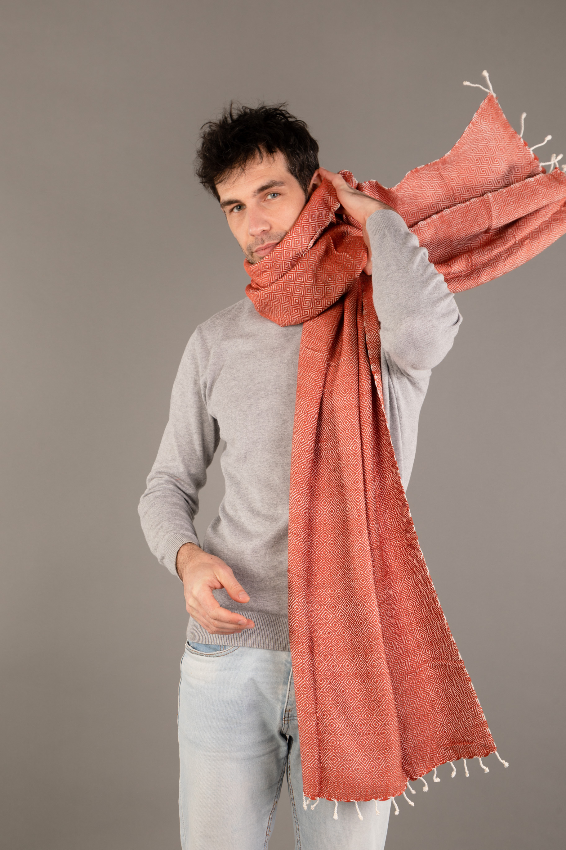 Le Grand Krama Chaud Epais Noisette 6