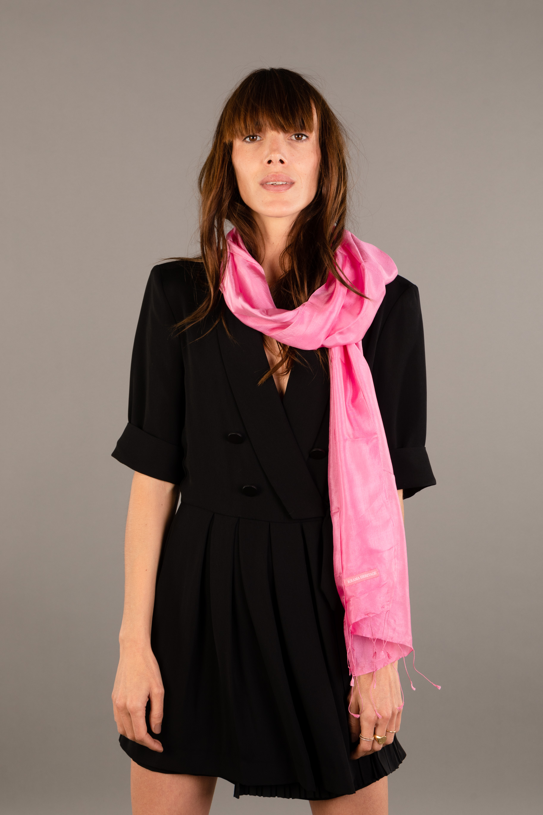 Le Krama Soyeux Rose Bonbon 3