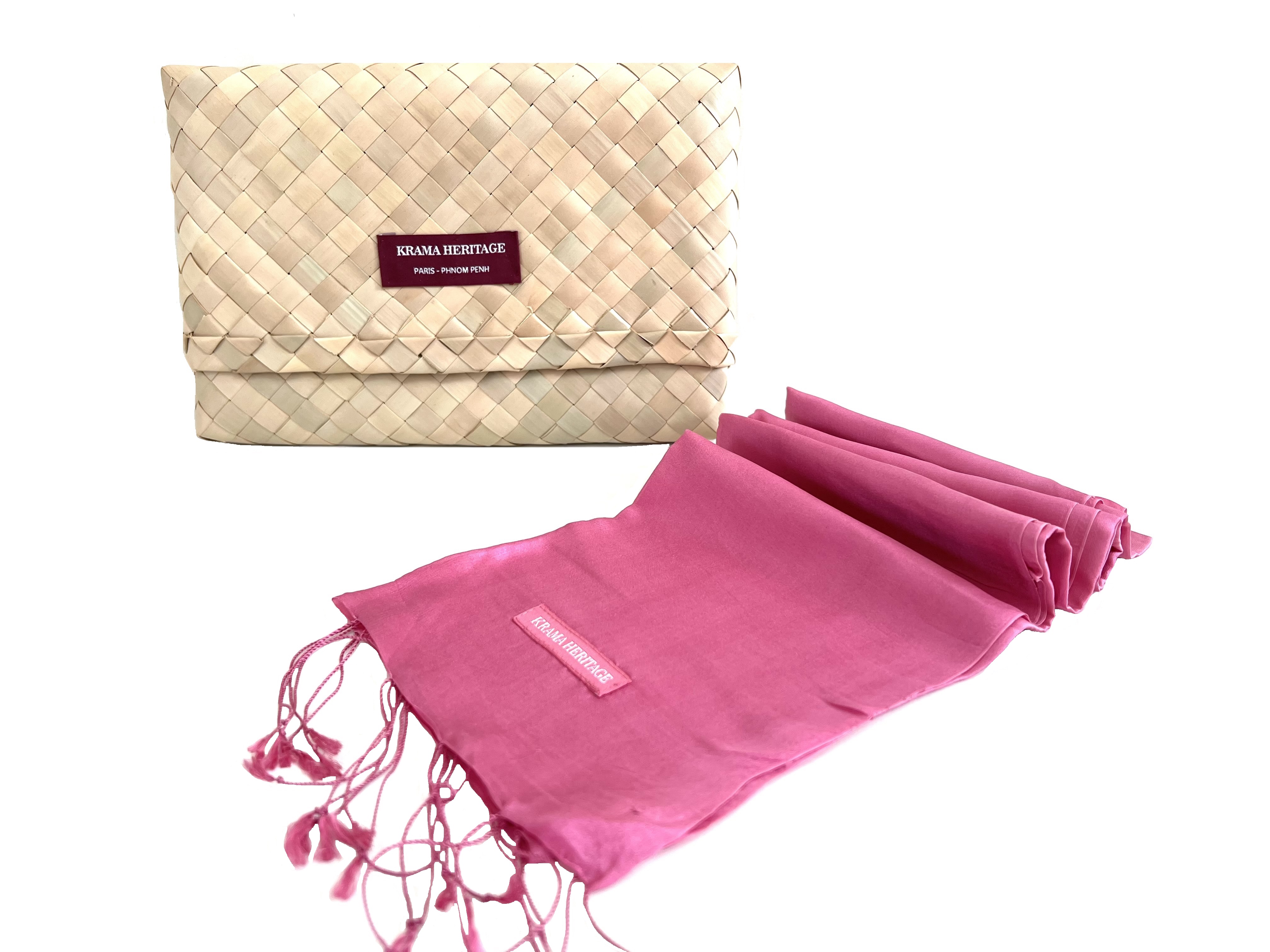 Le Krama Soyeux Rose Bonbon 7