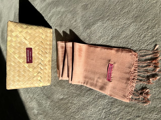 Le Krama Soyeux Rose Saumon 6