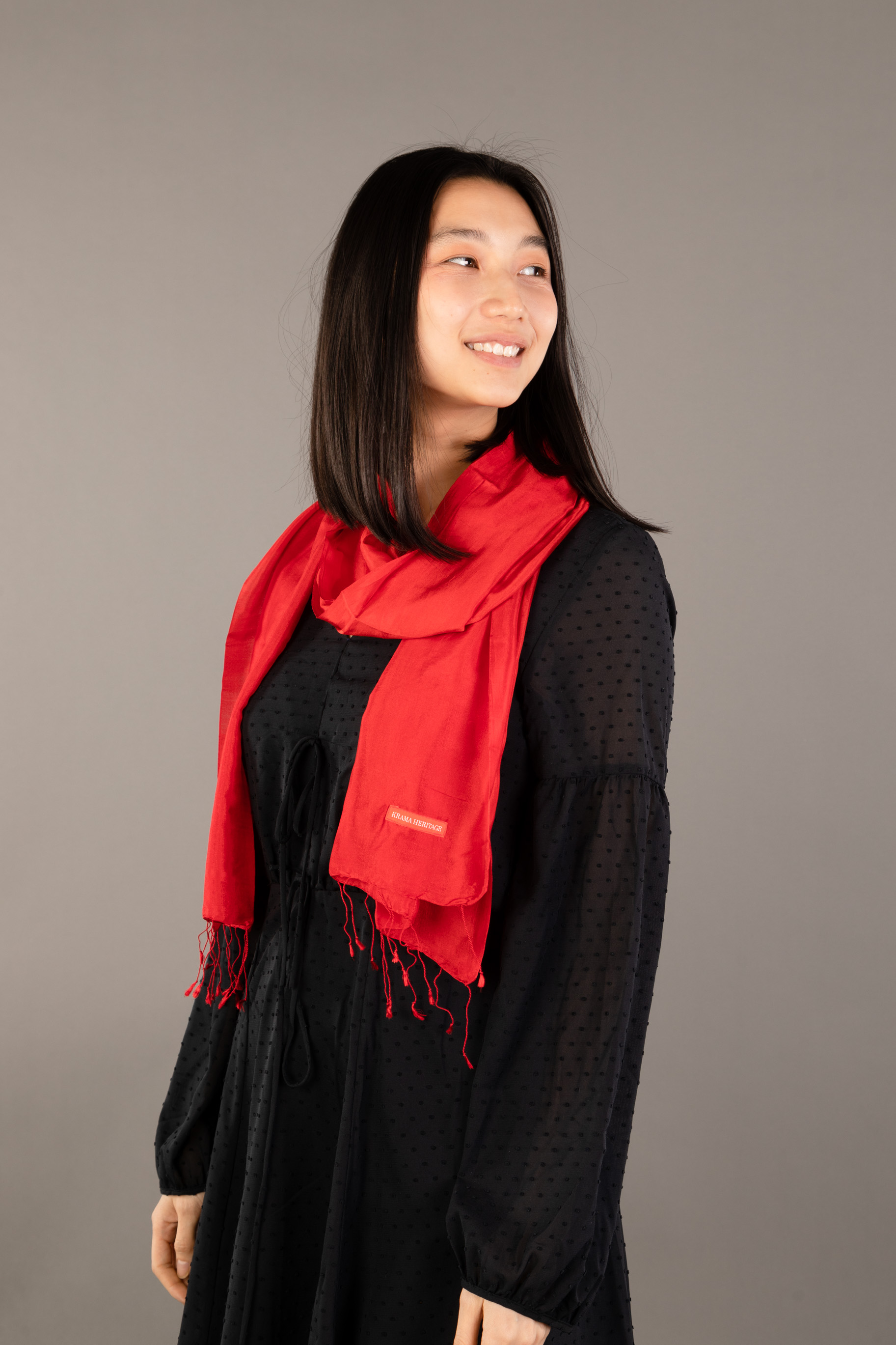 Le Krama Soyeux Rouge Garance 3