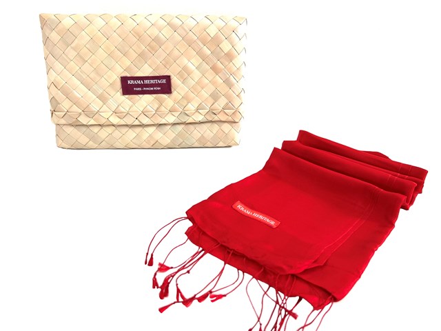 Le Krama Soyeux Rouge Garance 7