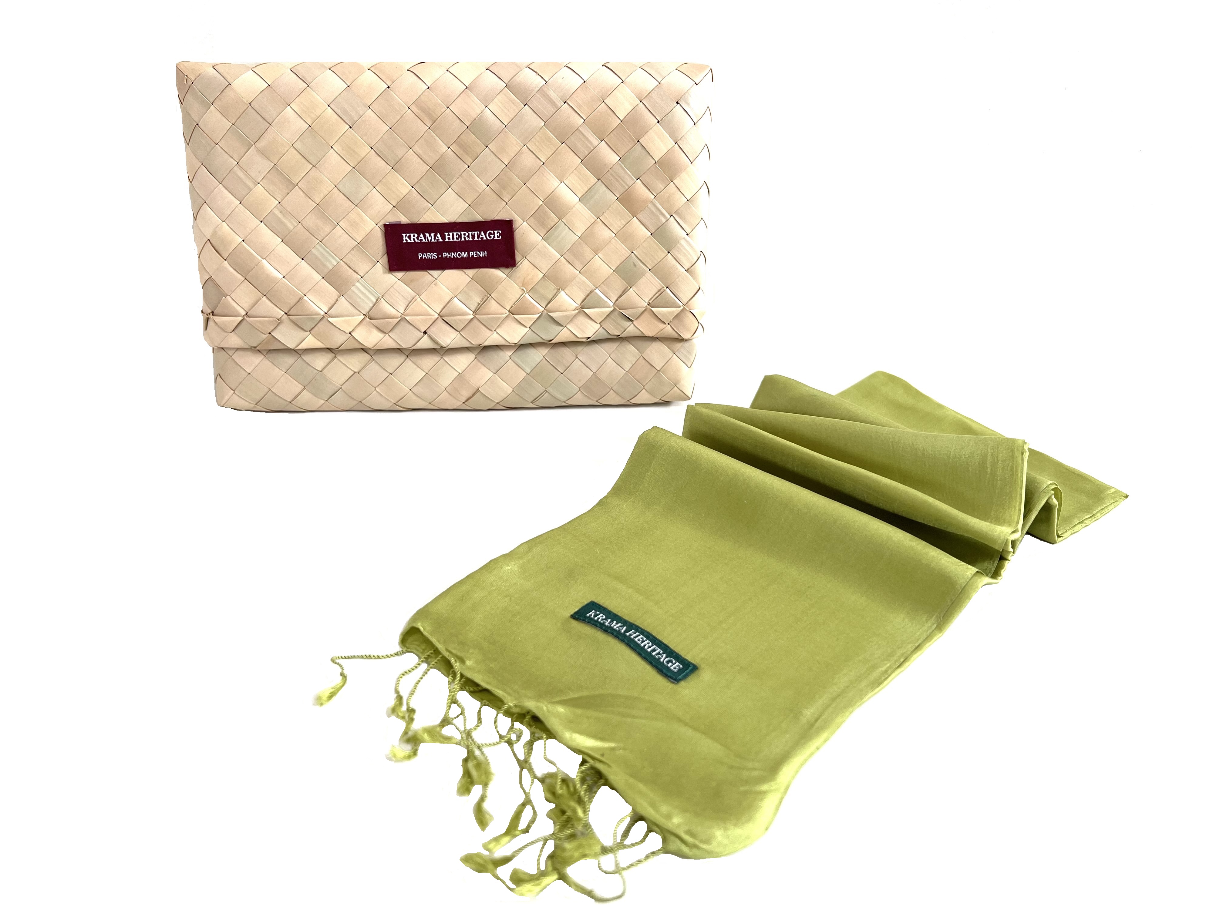 Le Krama Soyeux Vert Chartreuse 7