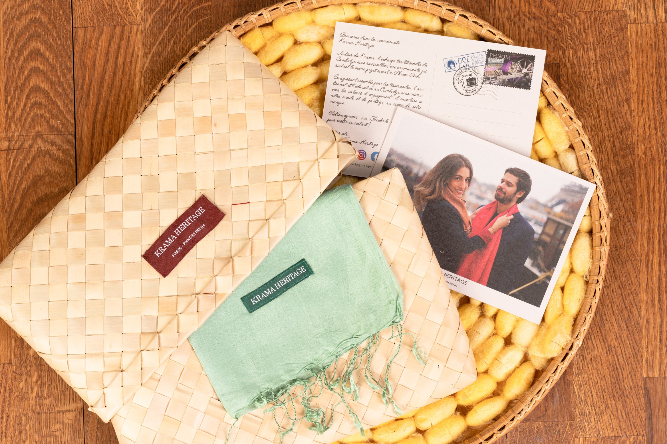 Le Krama Soyeux Vert Pomme 2