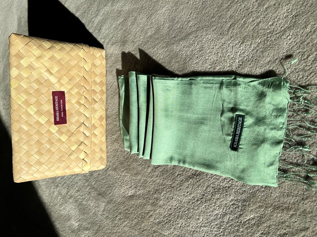 Le Krama Soyeux Vert Pomme 6