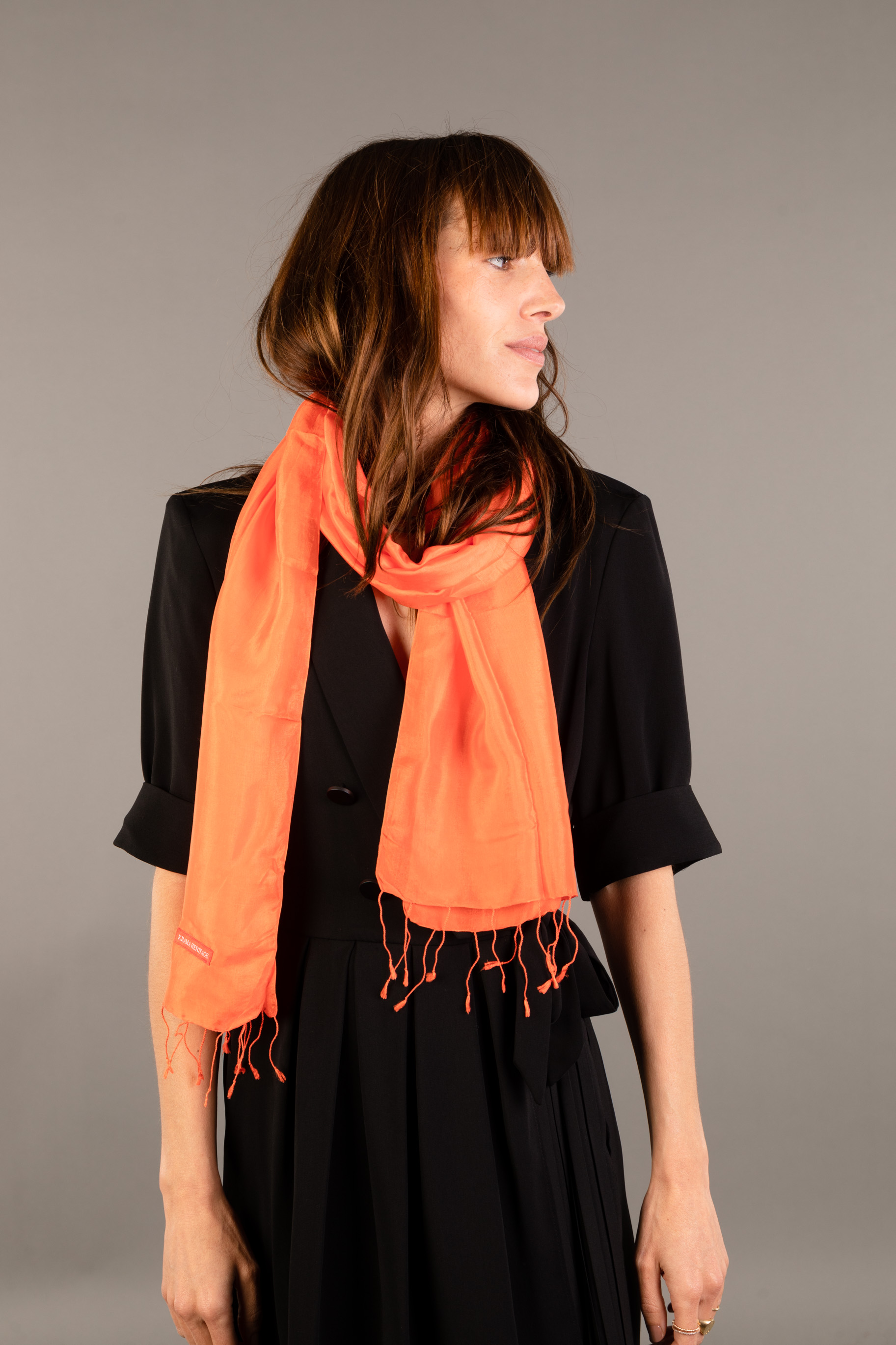 Le Krama Soyeux Orangé 3