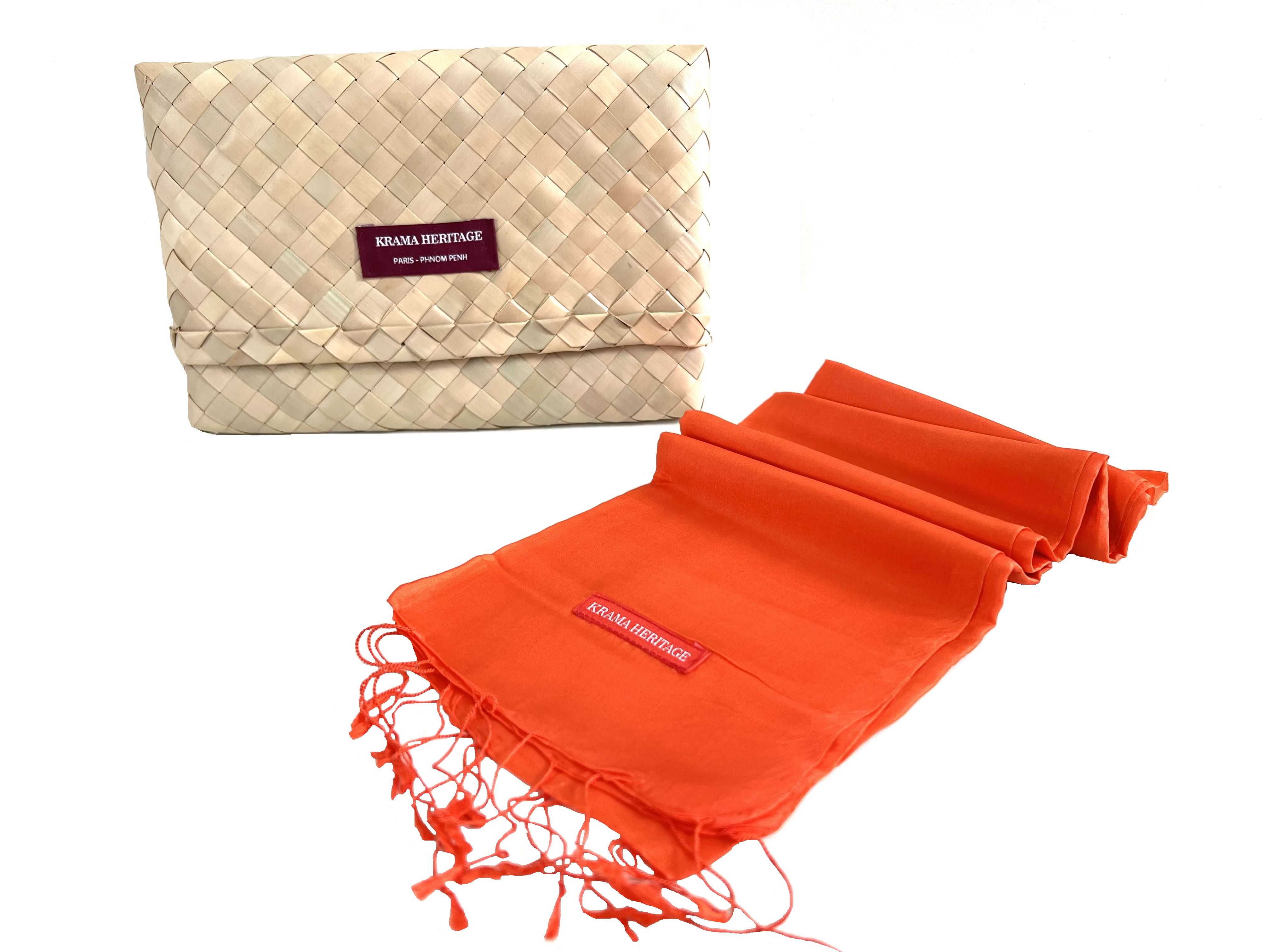Le Krama Soyeux Orangé 7