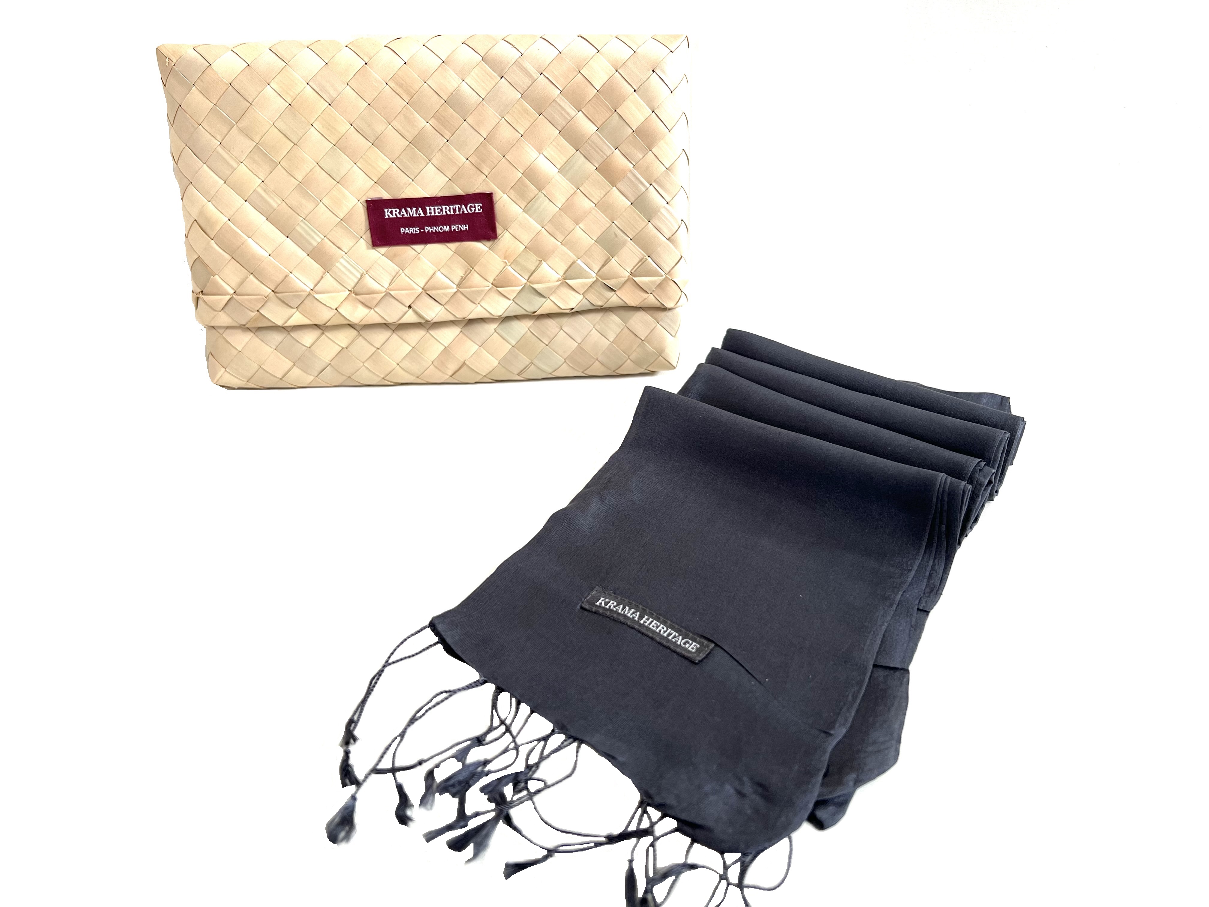 Le Krama Soyeux Noir d'Ivoire 7