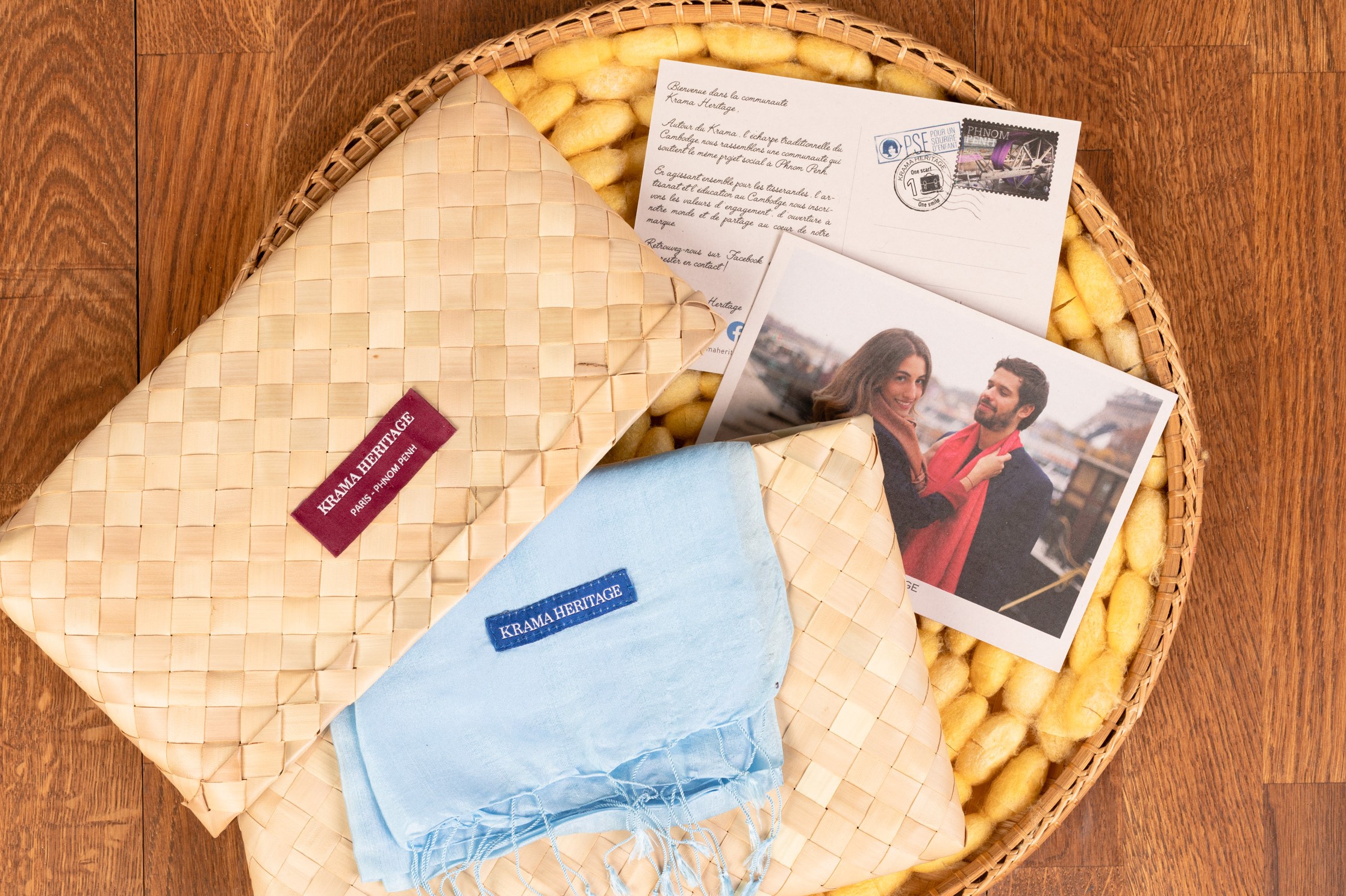 Le Krama Soyeux Bleu Ciel 2