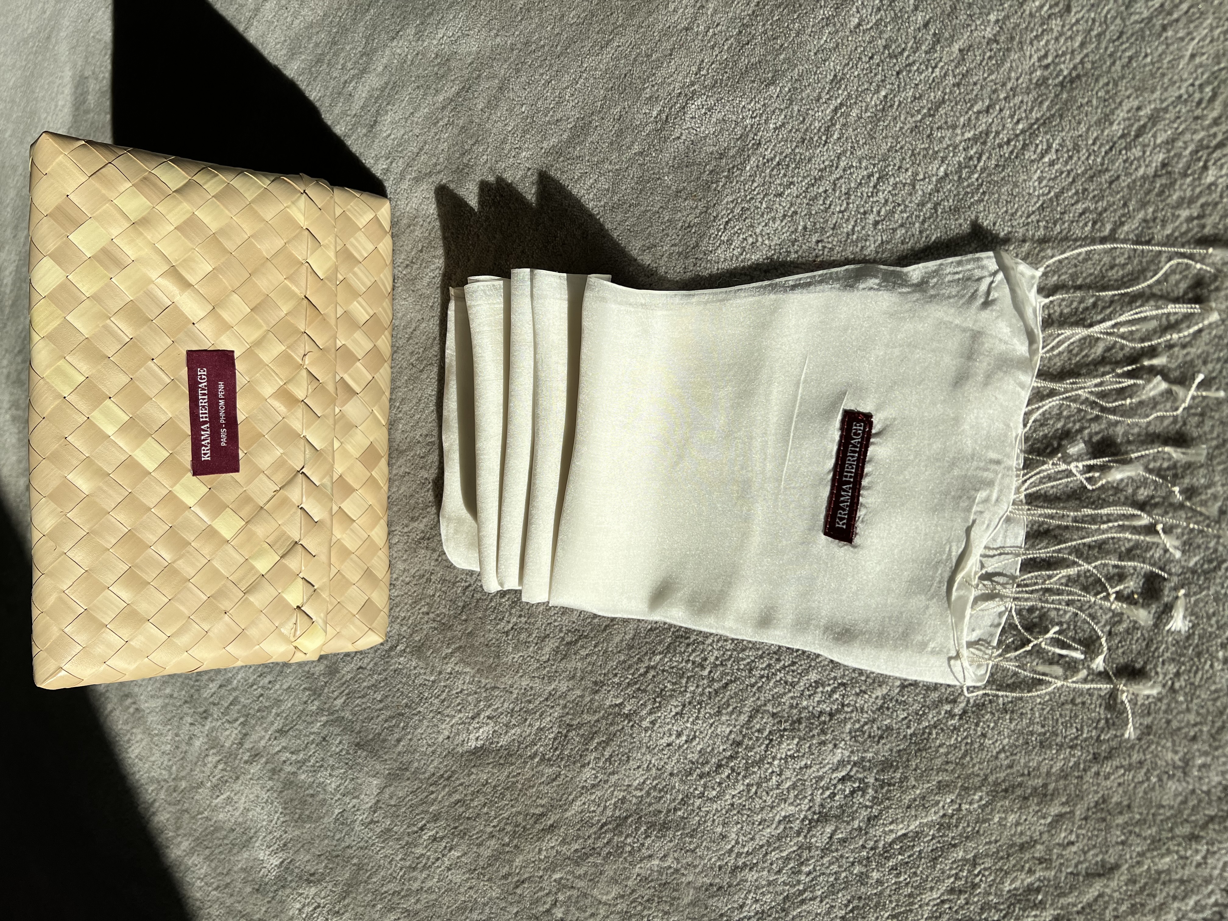 Le Krama Soyeux Blanc Neige 6