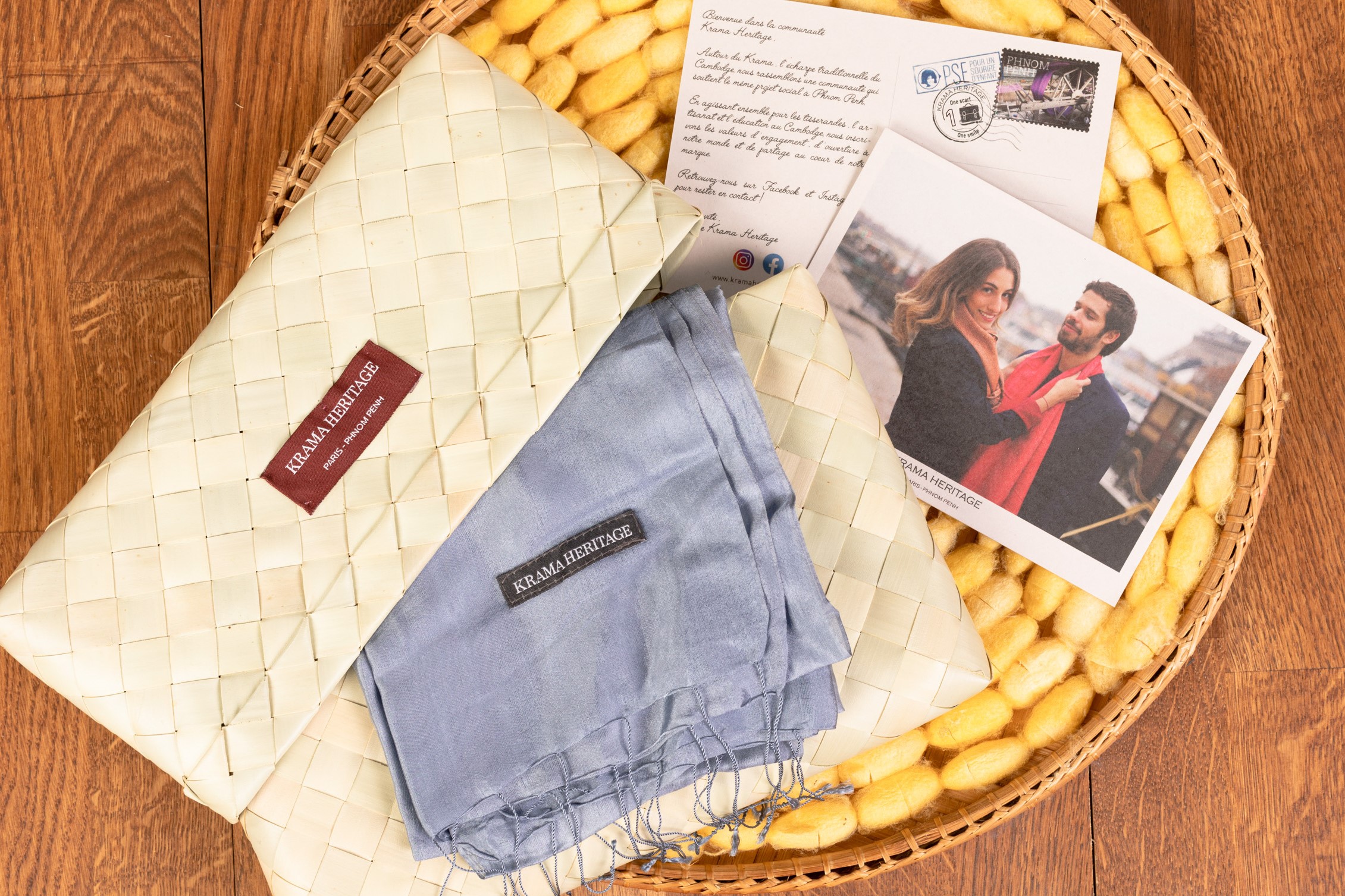 Le Krama Soyeux Gris Acier 2