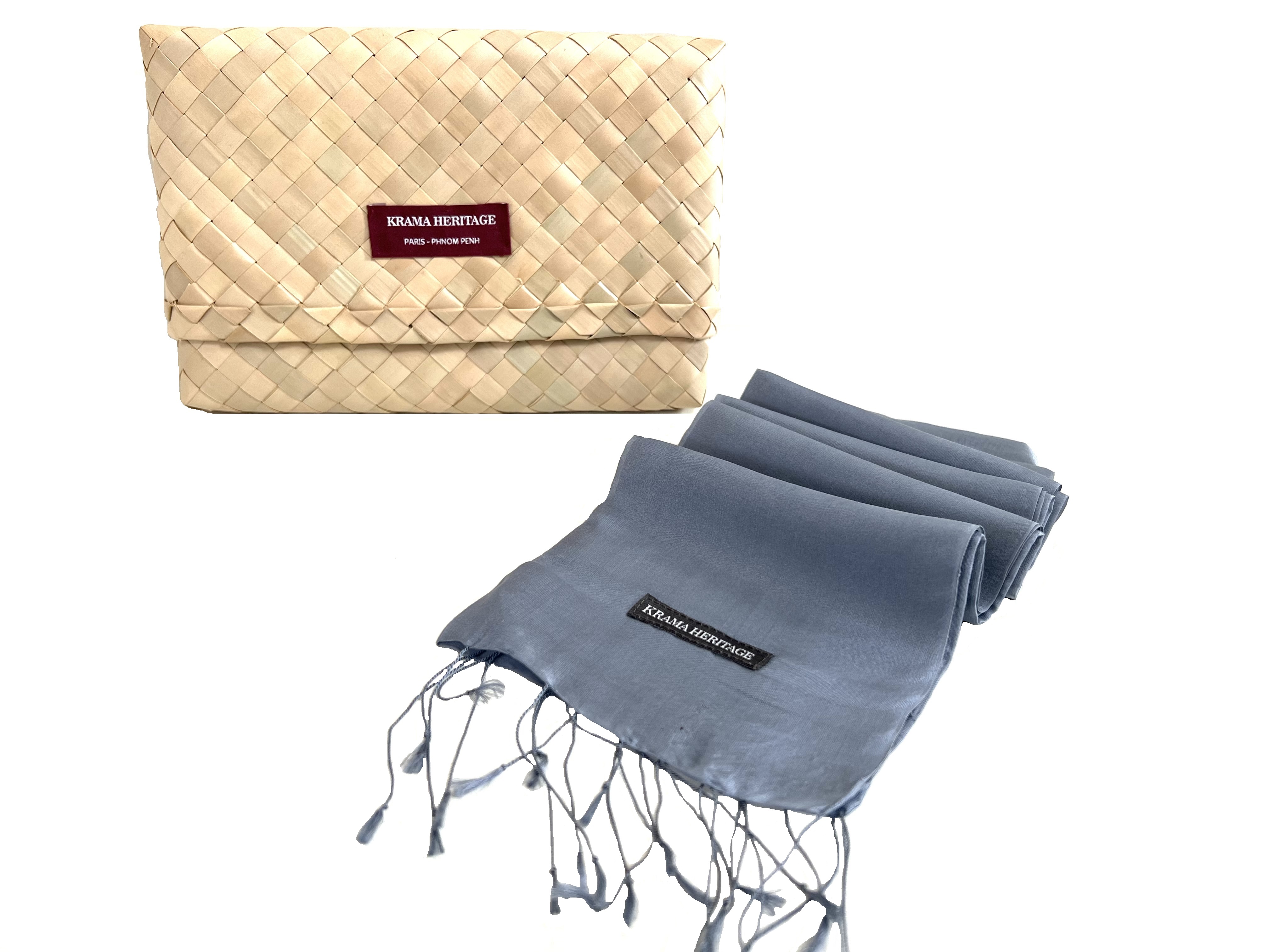 Le Krama Soyeux Gris Acier 7