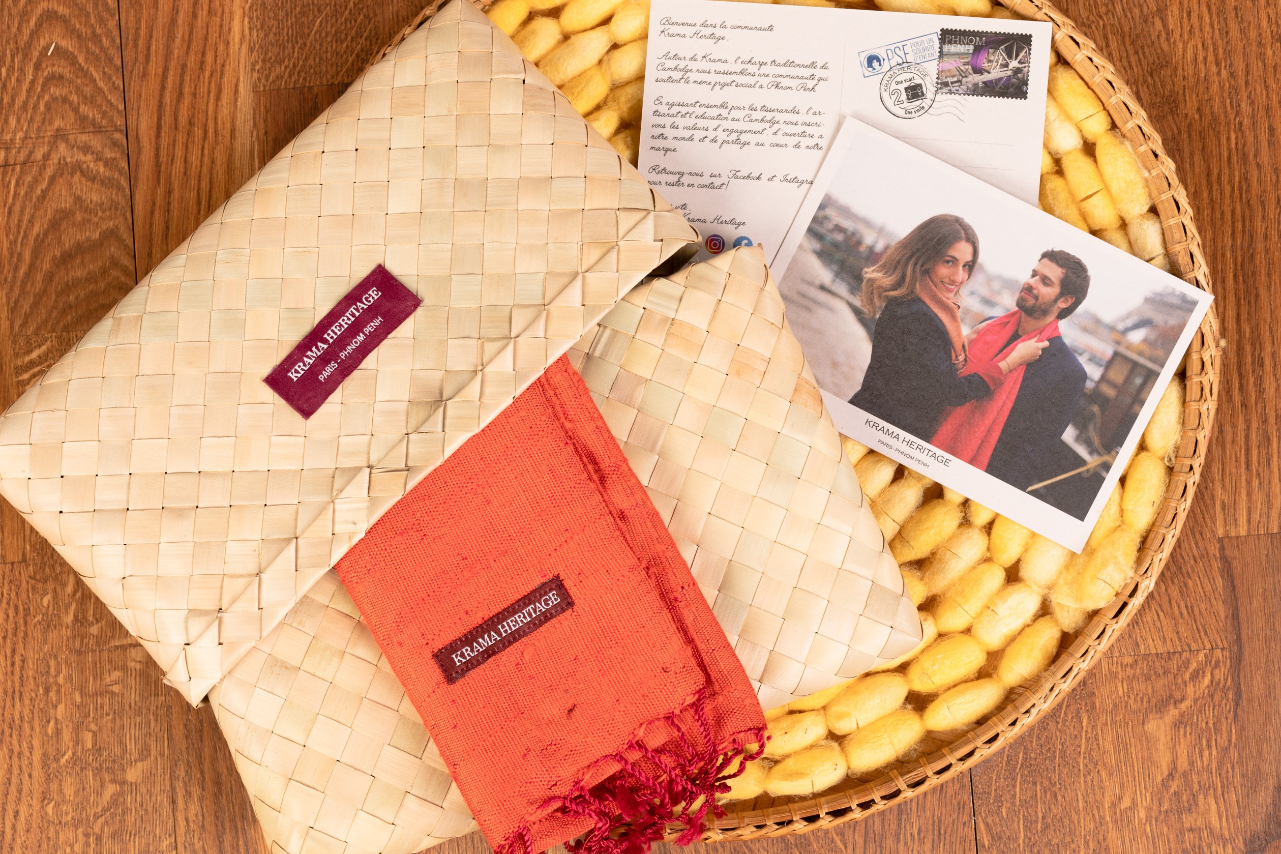 Le Krama Texturé Orangé 2