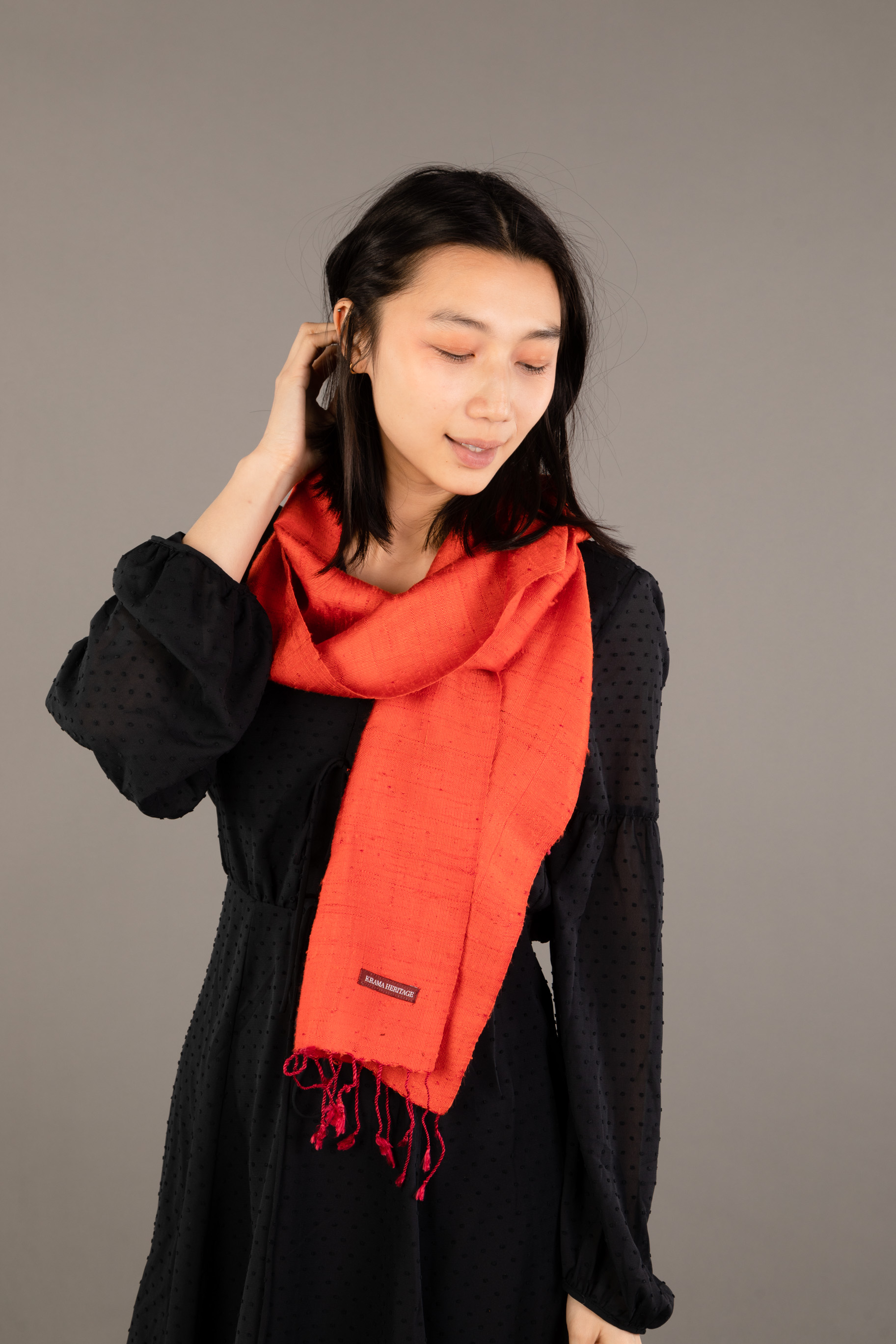 Le Krama Texturé Orangé 3