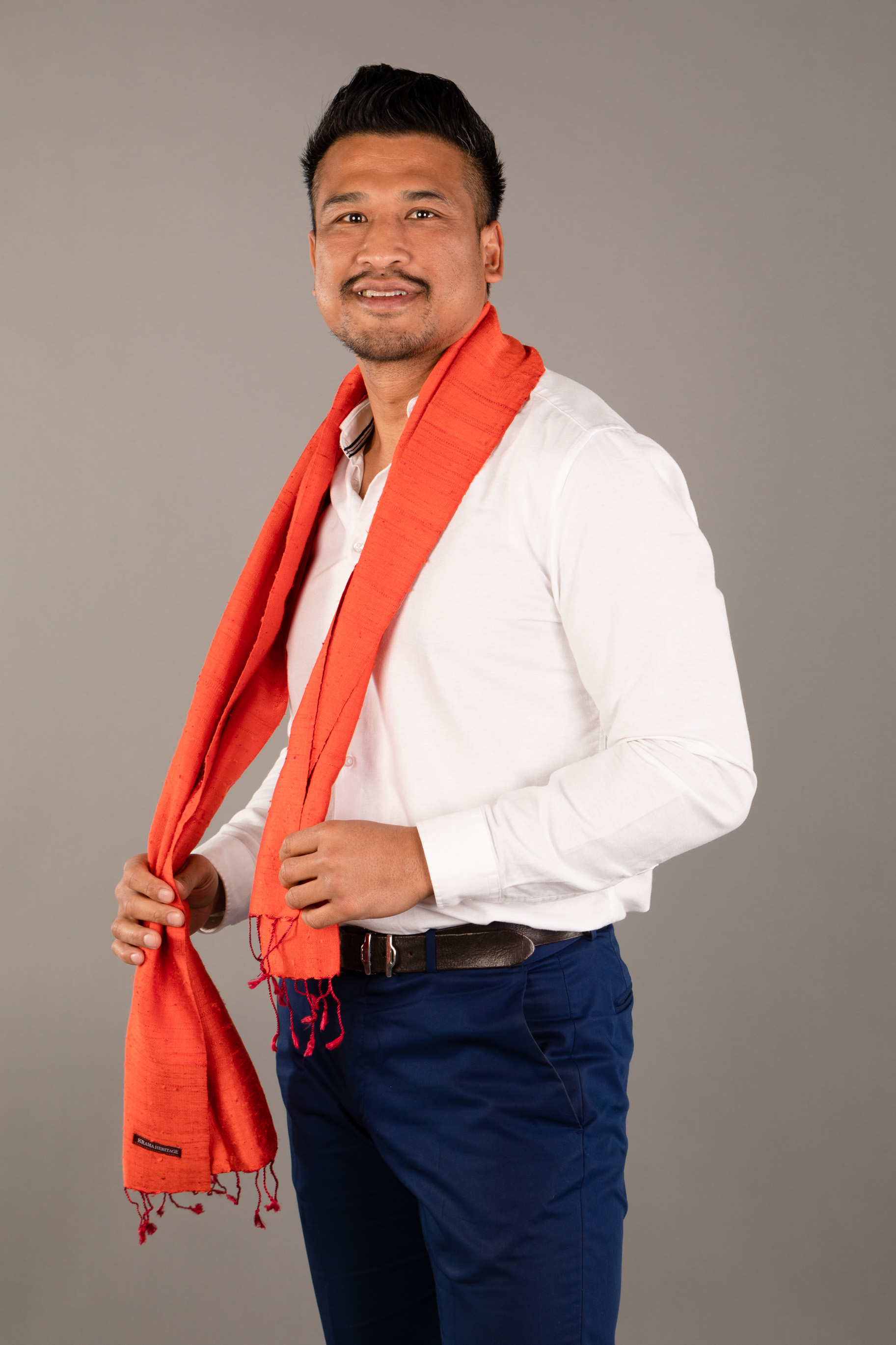 Le Krama Texturé Orangé 4