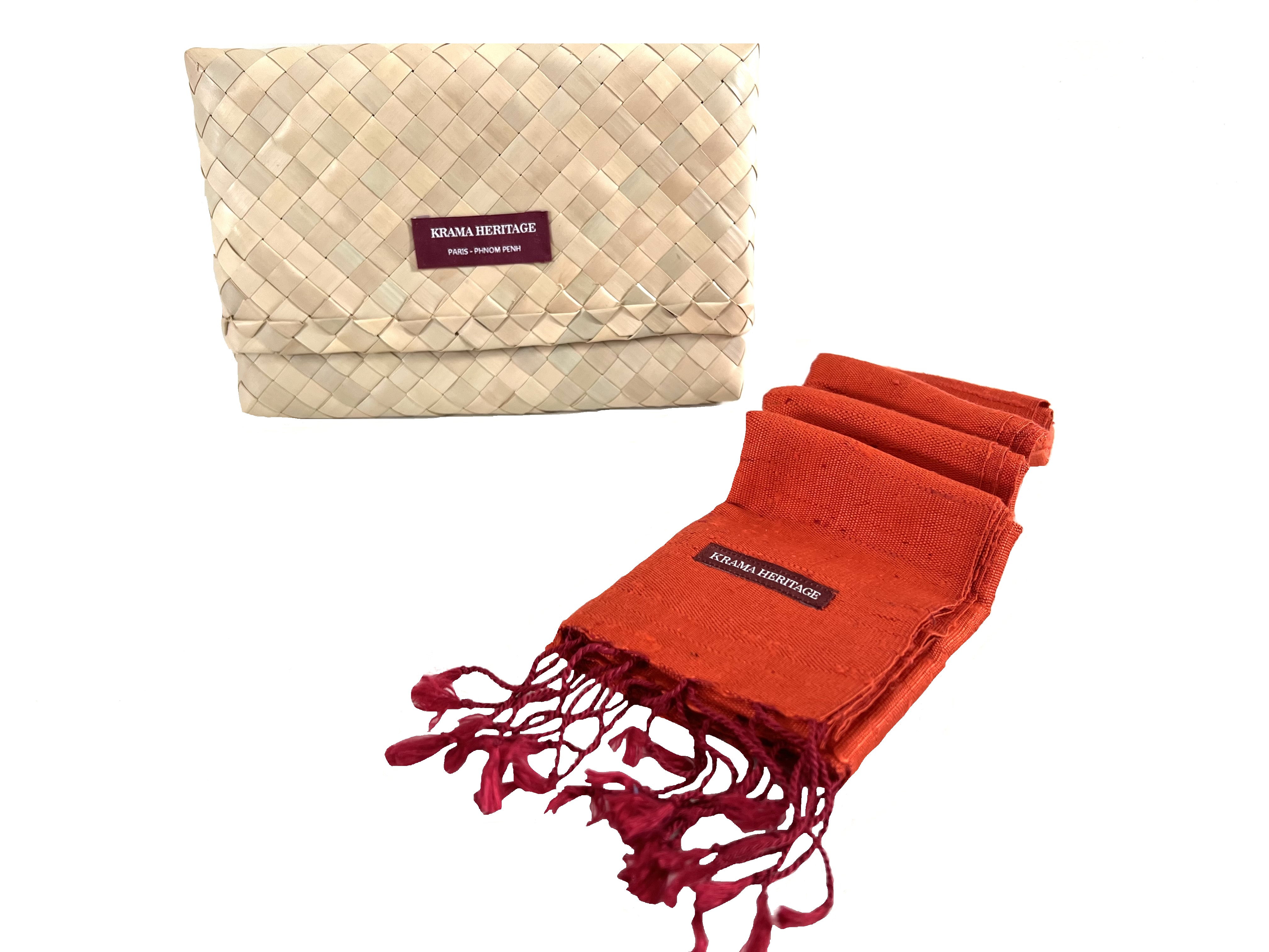 Le Krama Texturé Orangé 7