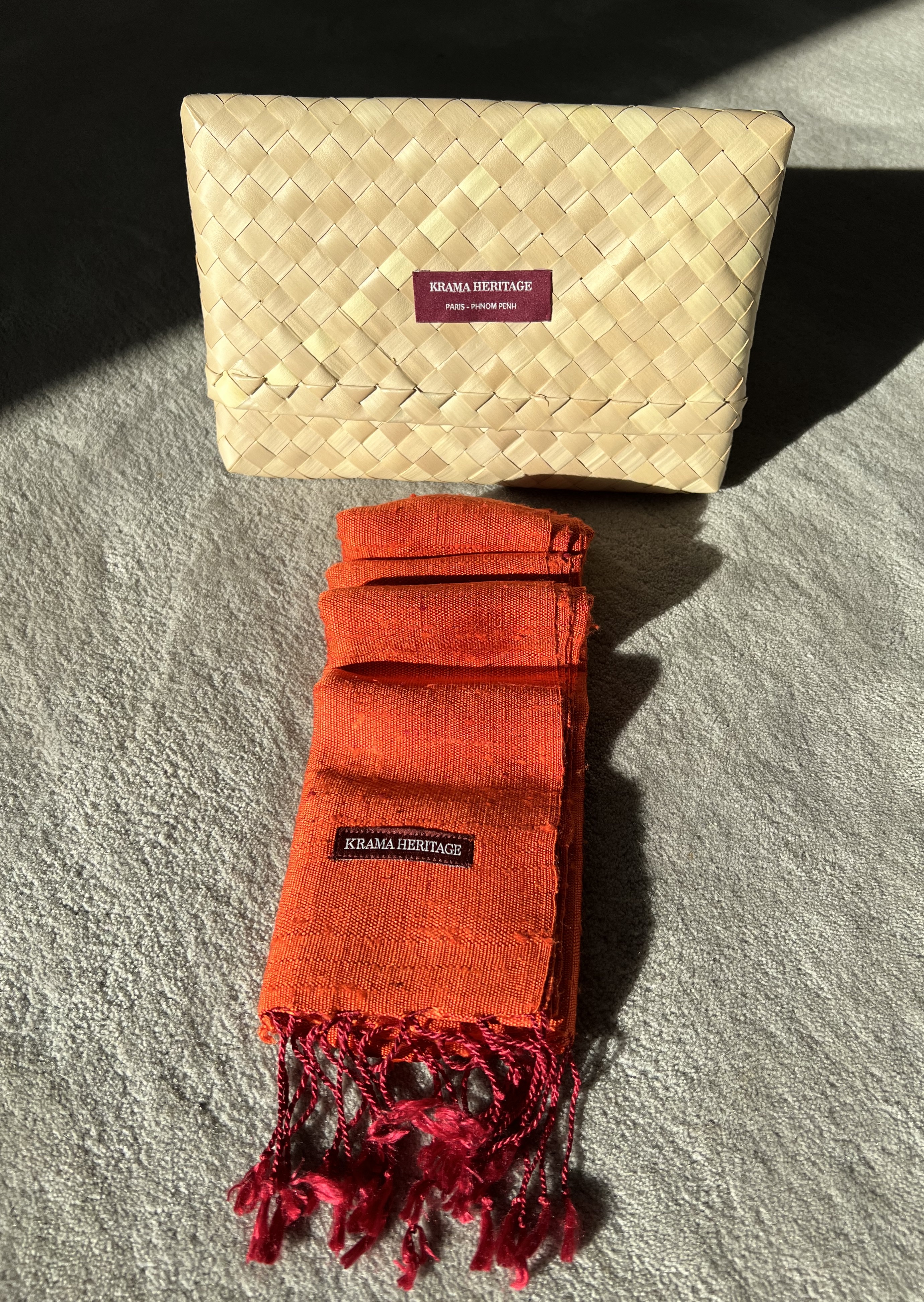 Le Krama Texturé Orangé 6