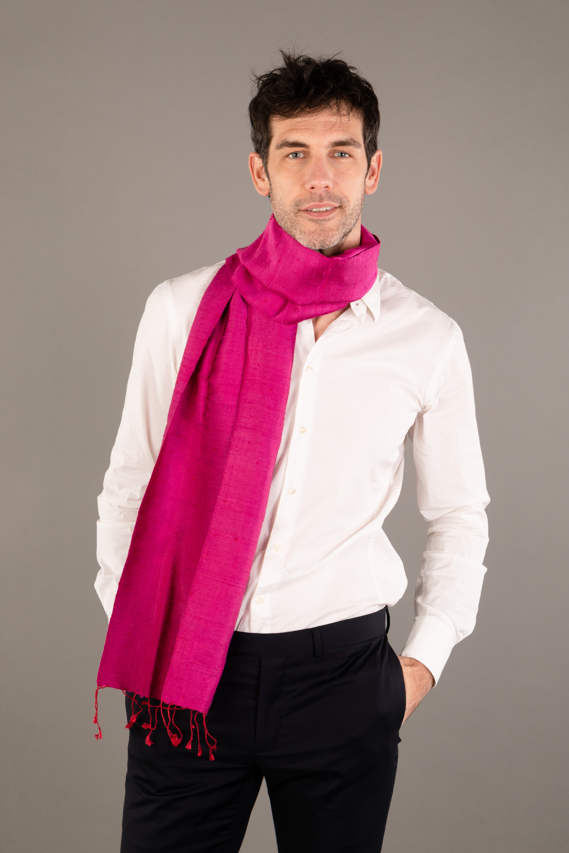 Le Krama Texturé Fushia 4