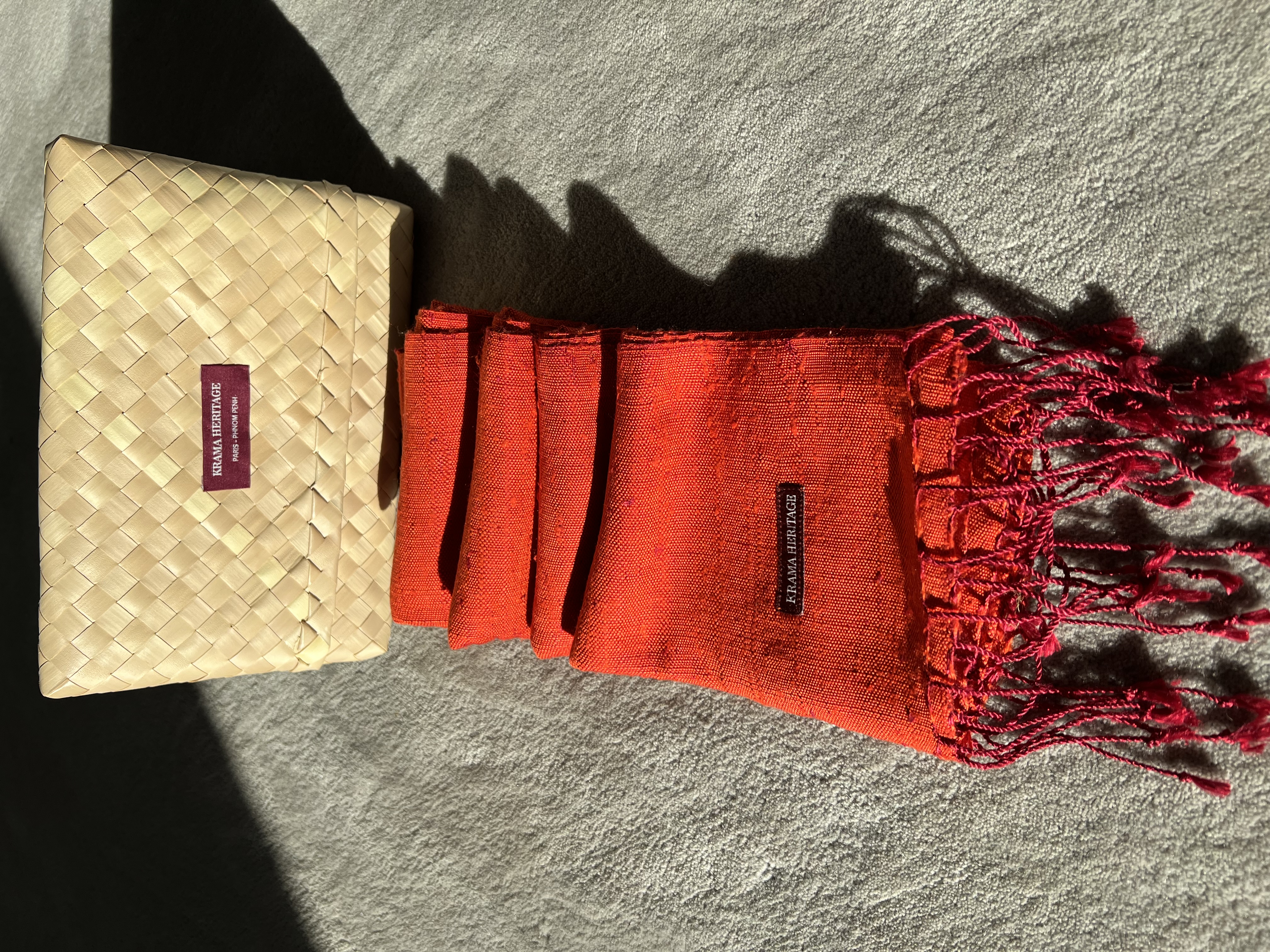 Le Grand Krama Texturé Orangé 6