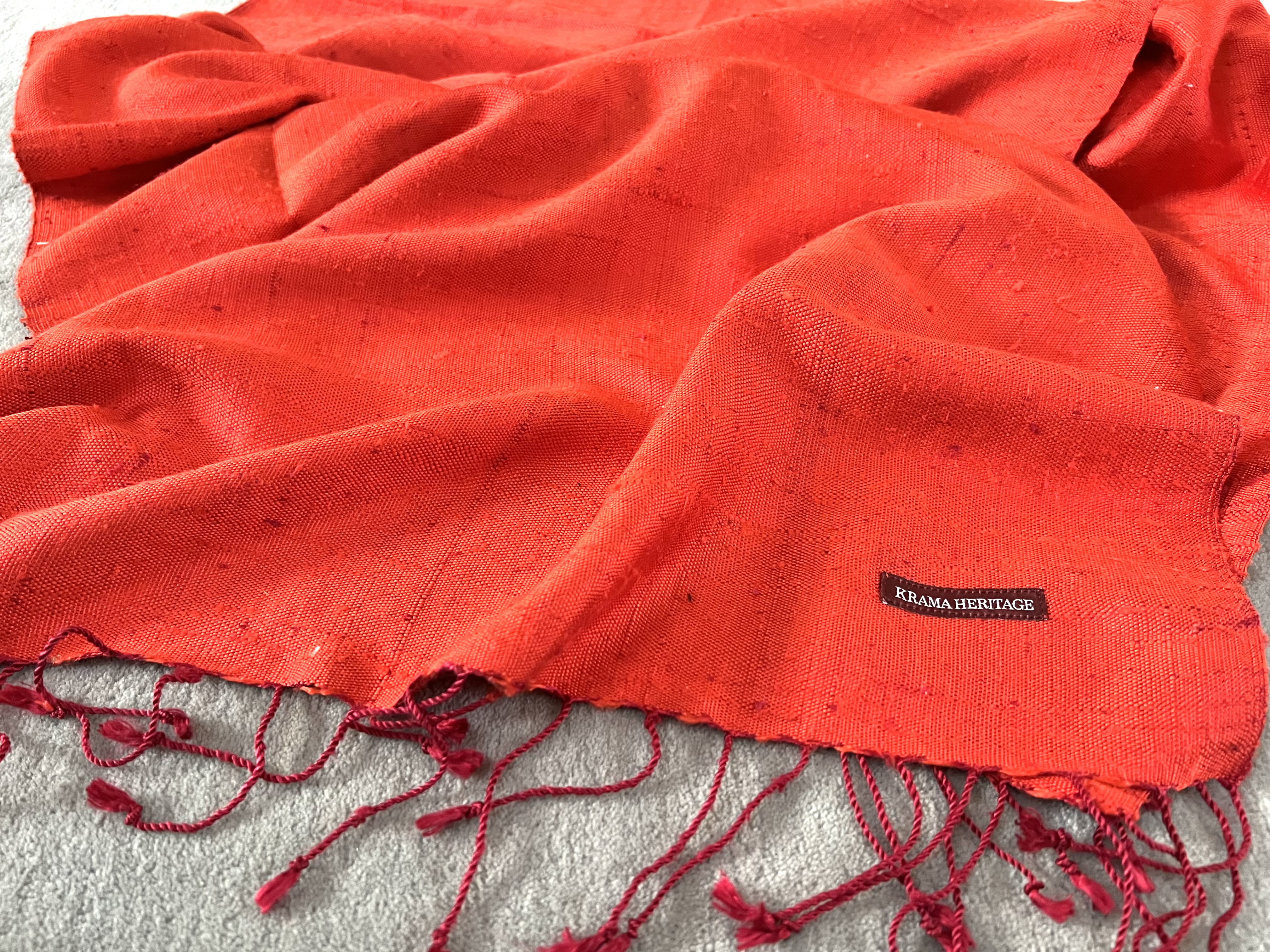 Le Grand Krama Texturé Orangé 8