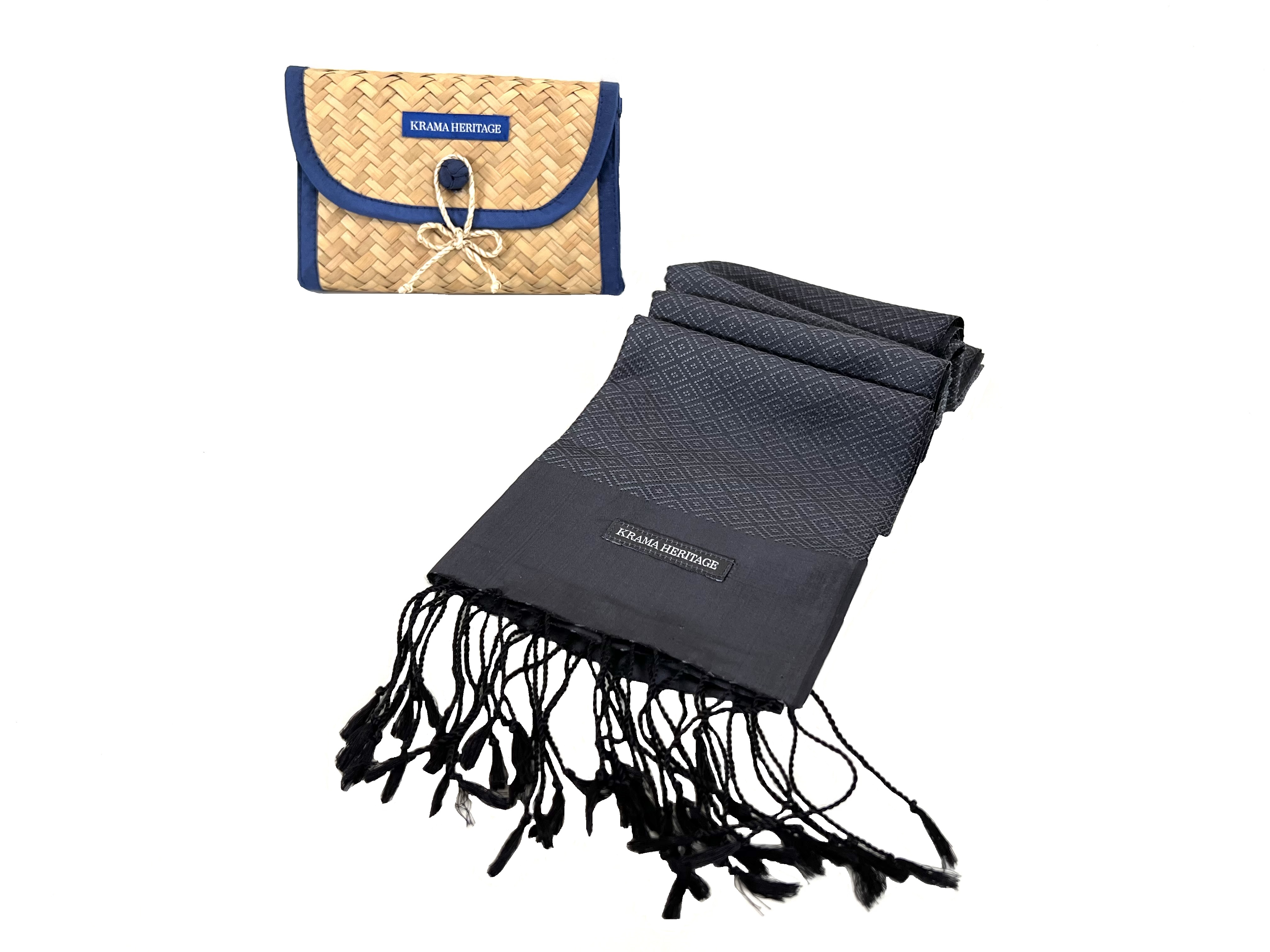 Le Krama en Soie Diamond Luxueux Titane 7