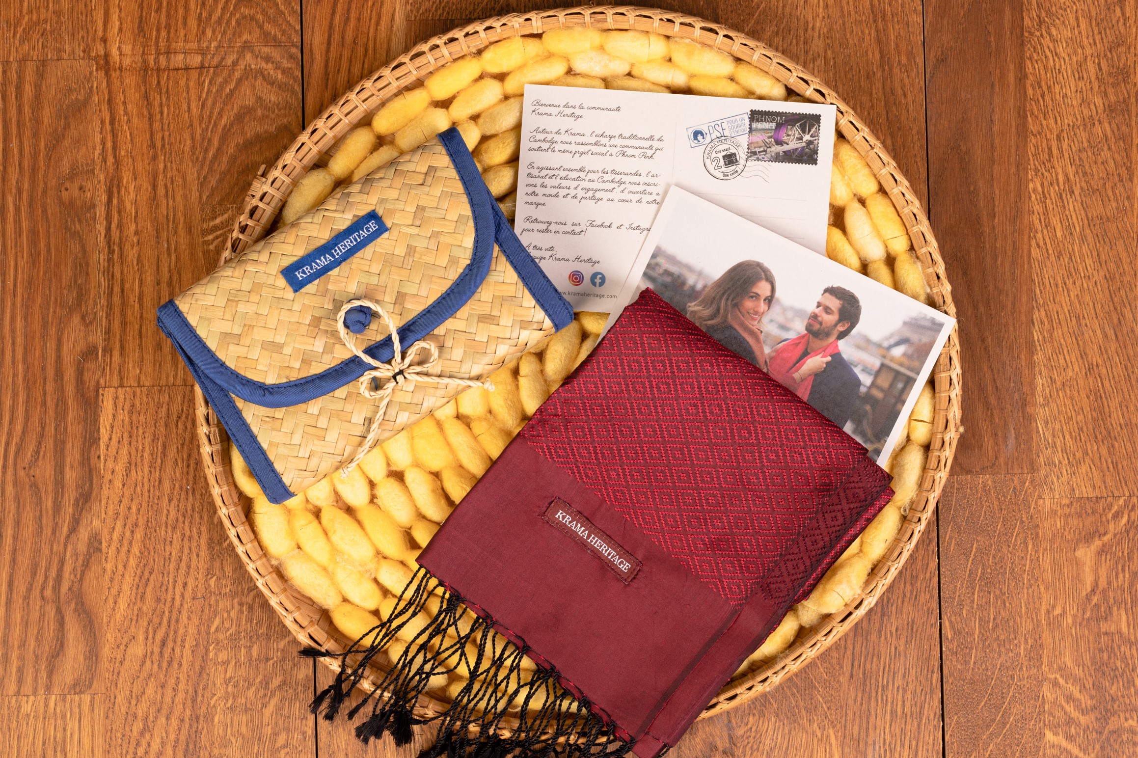 Le Krama en Soie Diamond Luxueux Pourpre 2