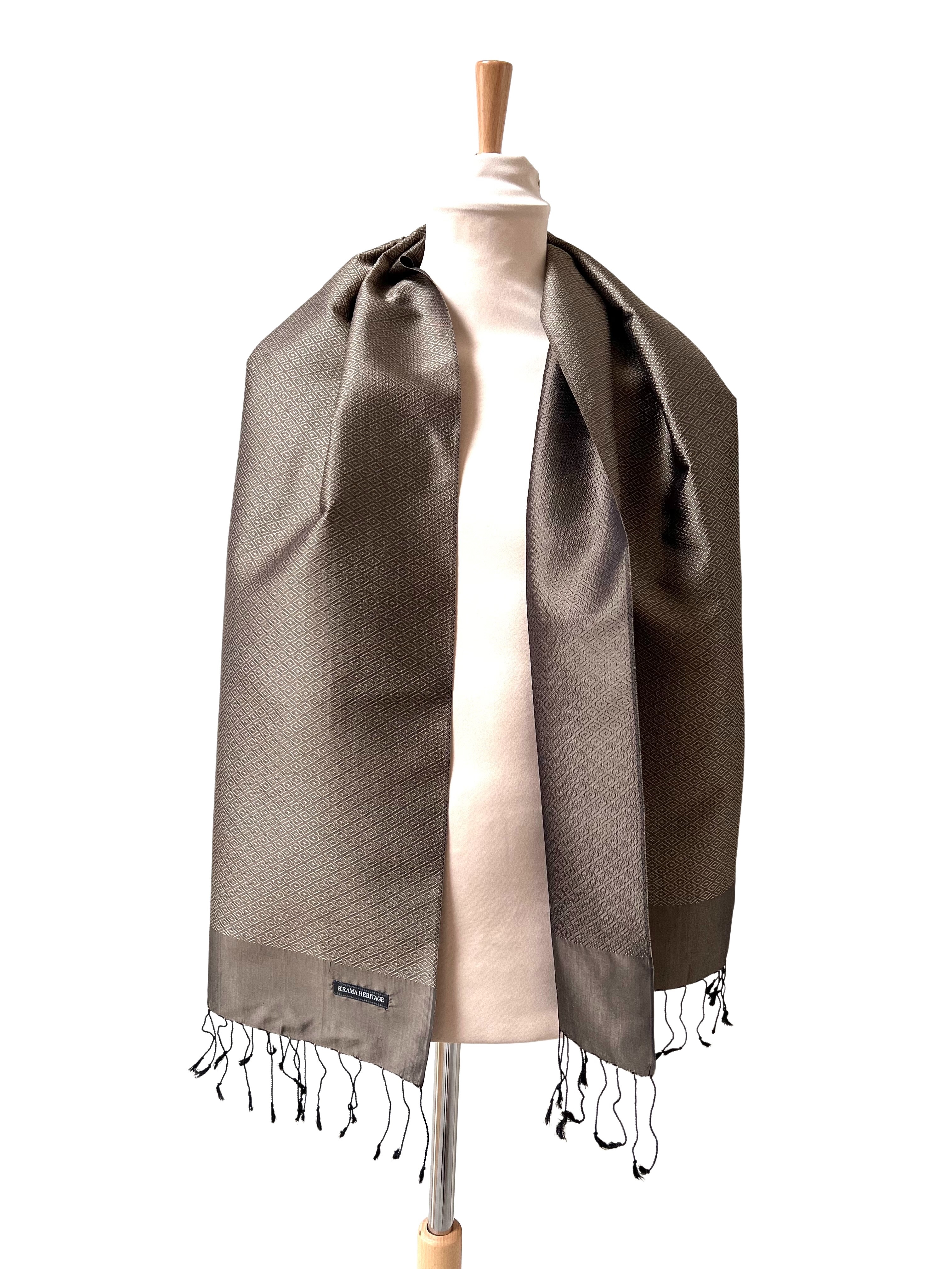 Le Krama en Soie Diamond Luxueux Bronze 5