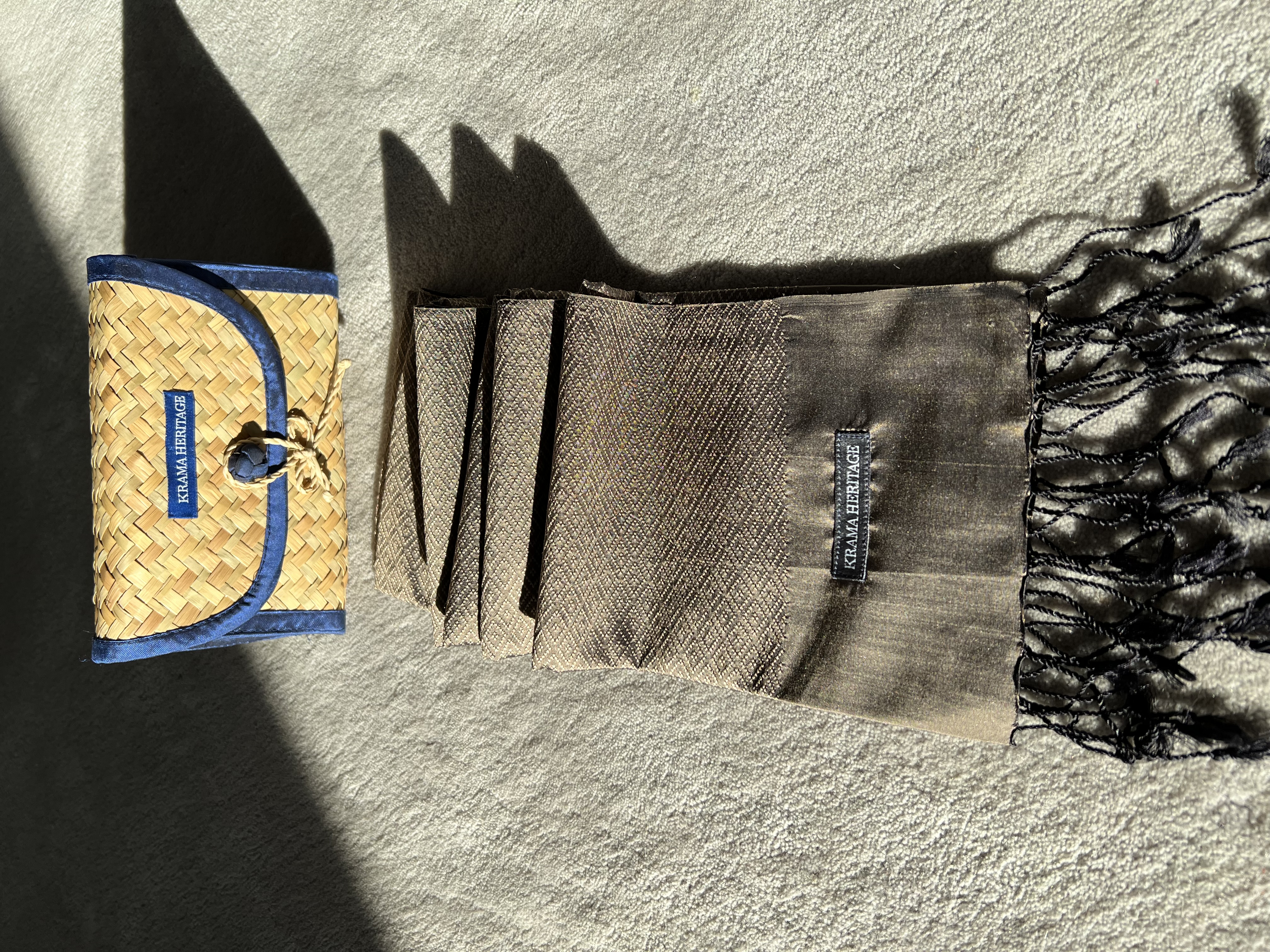 Le Krama en Soie Diamond Luxueux Bronze 6