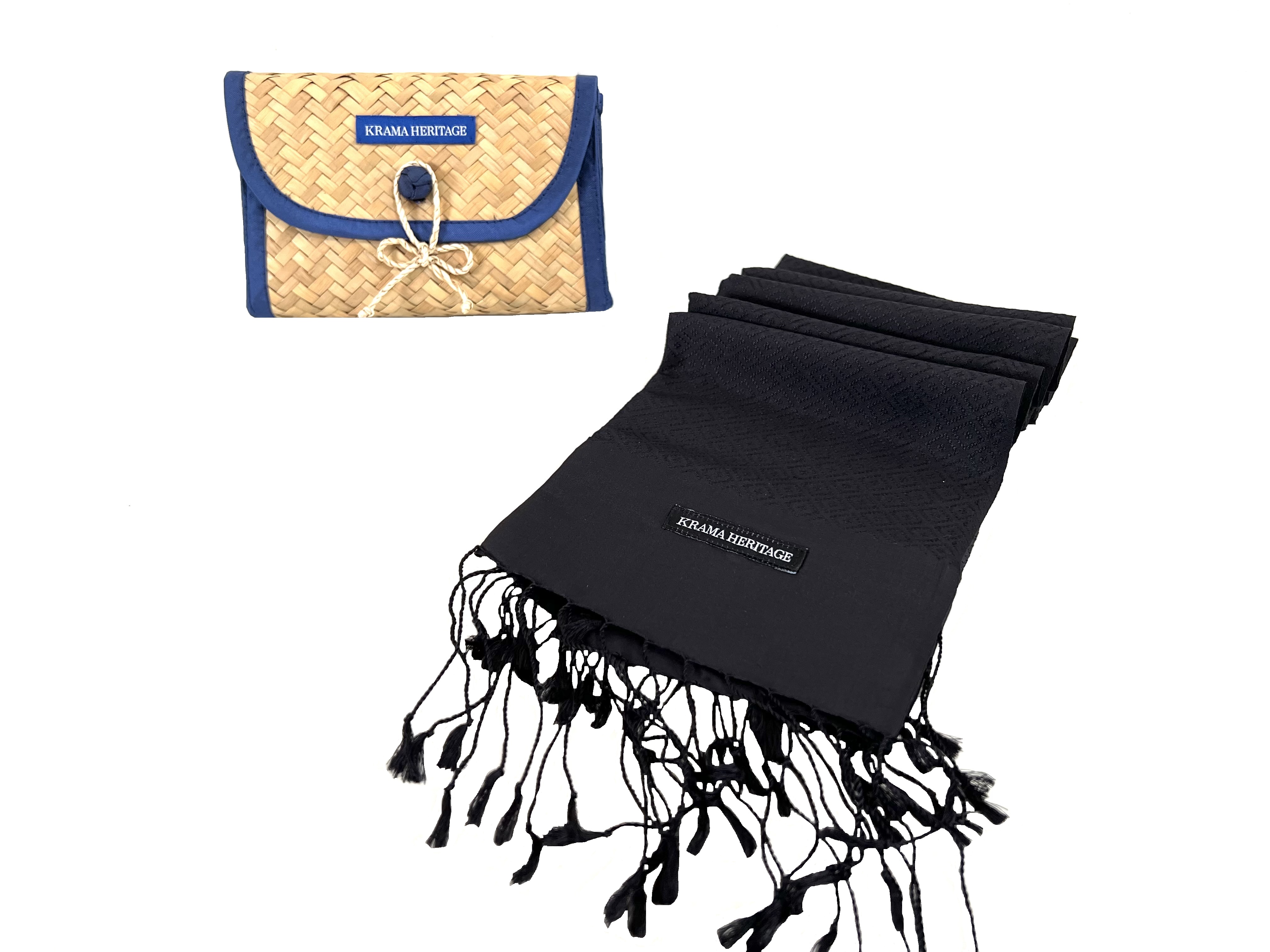 Le Krama en Soie Diamond Luxueux Agate Noire 7