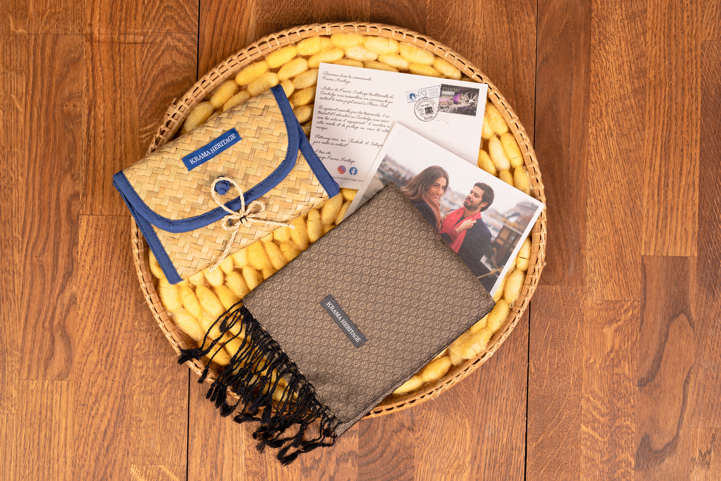 Le Krama en Soie Jasmin Luxueux Topaze 2