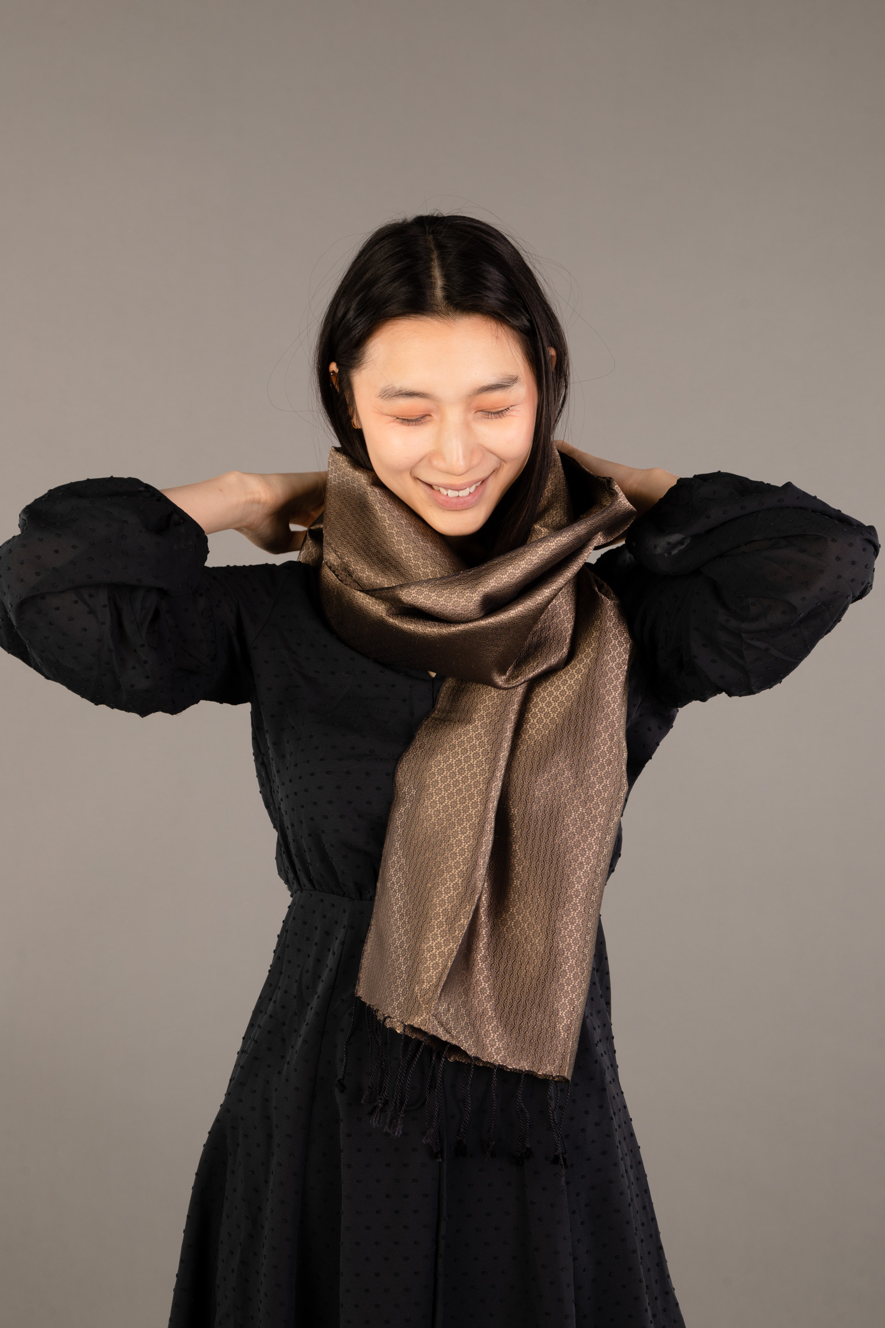 Le Krama en Soie Jasmin Luxueux Topaze 3