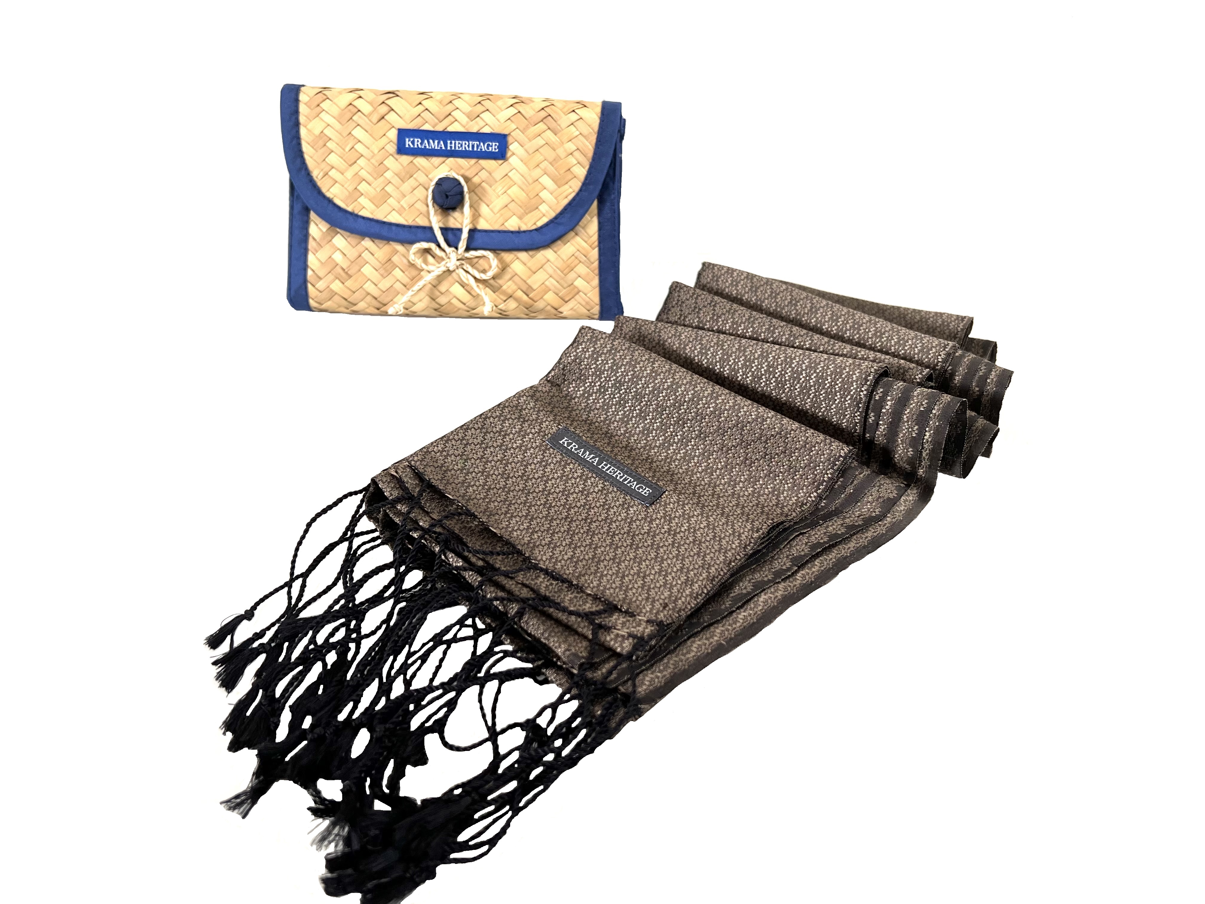 Le Krama en Soie Jasmin Luxueux Topaze 7