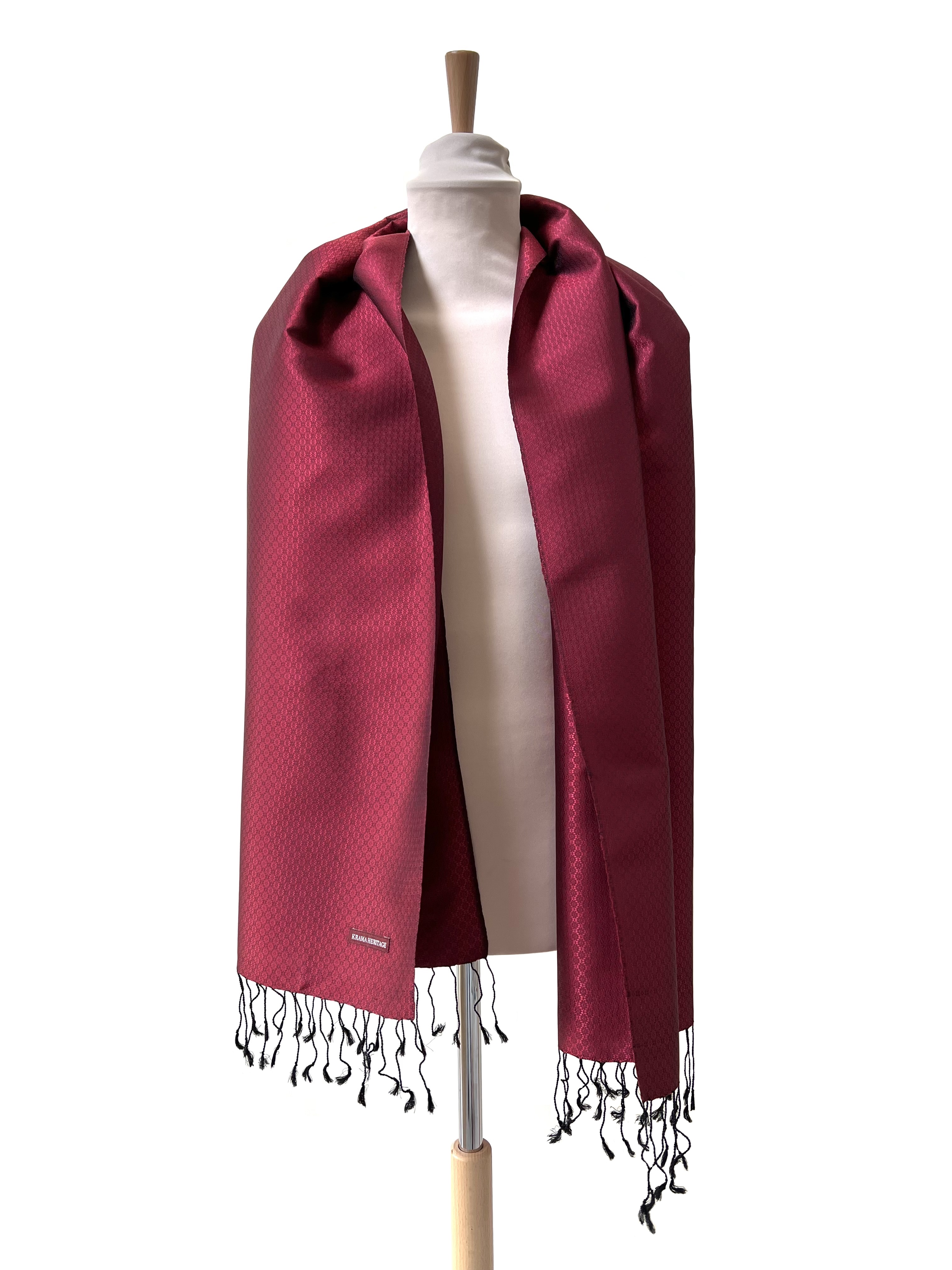 Le Krama en Soie Jasmin Luxueux Rubis 5