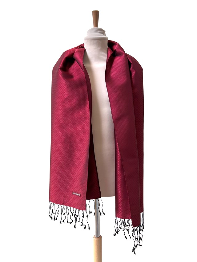 Le Krama en Soie Jasmin Luxueux Rubis 5