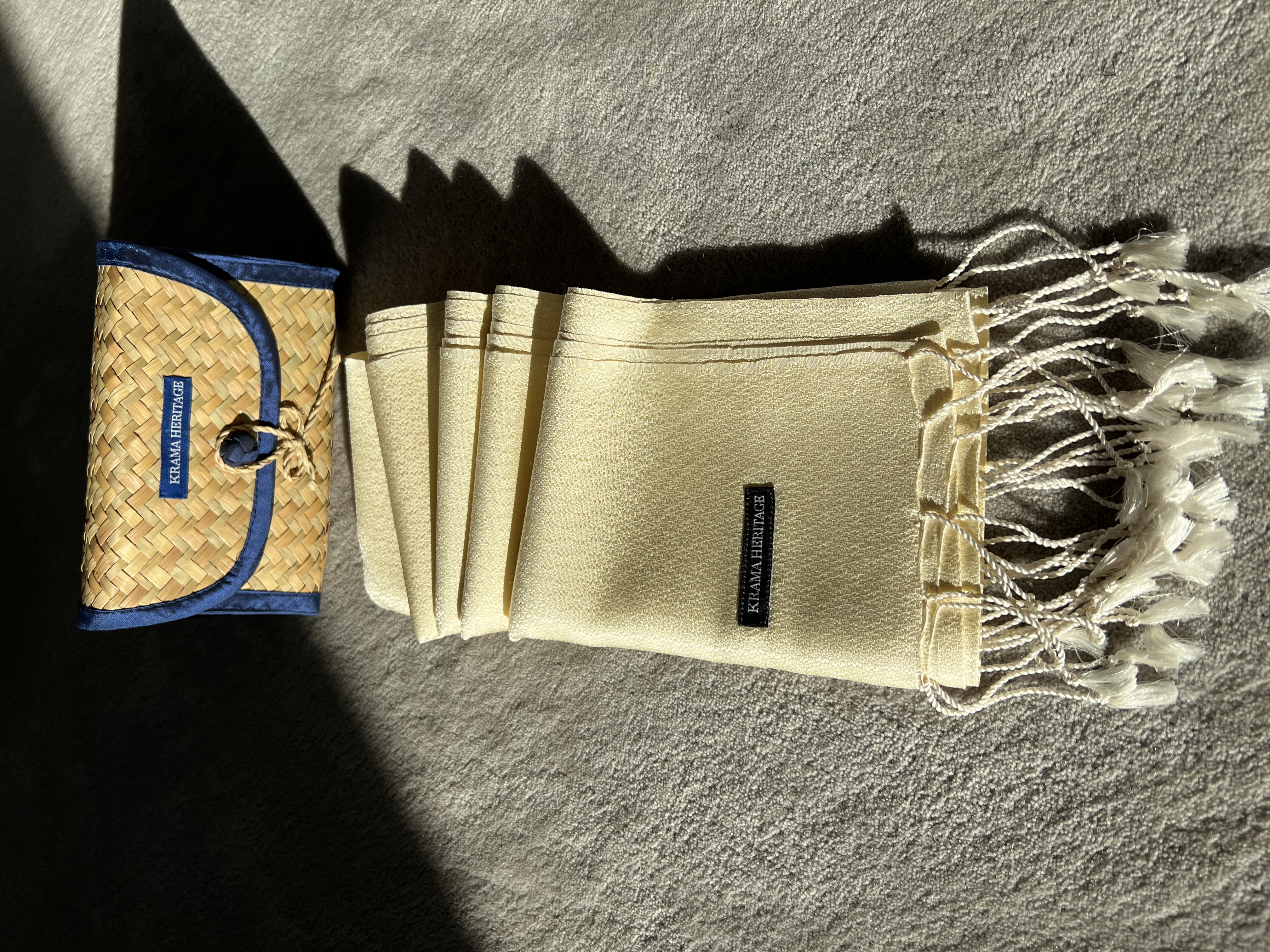 Le Krama en Soie Jasmin Luxueux Perle 6