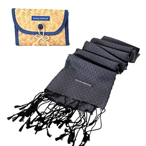Le Krama en Soie Jasmin Luxueux Diamant Noir