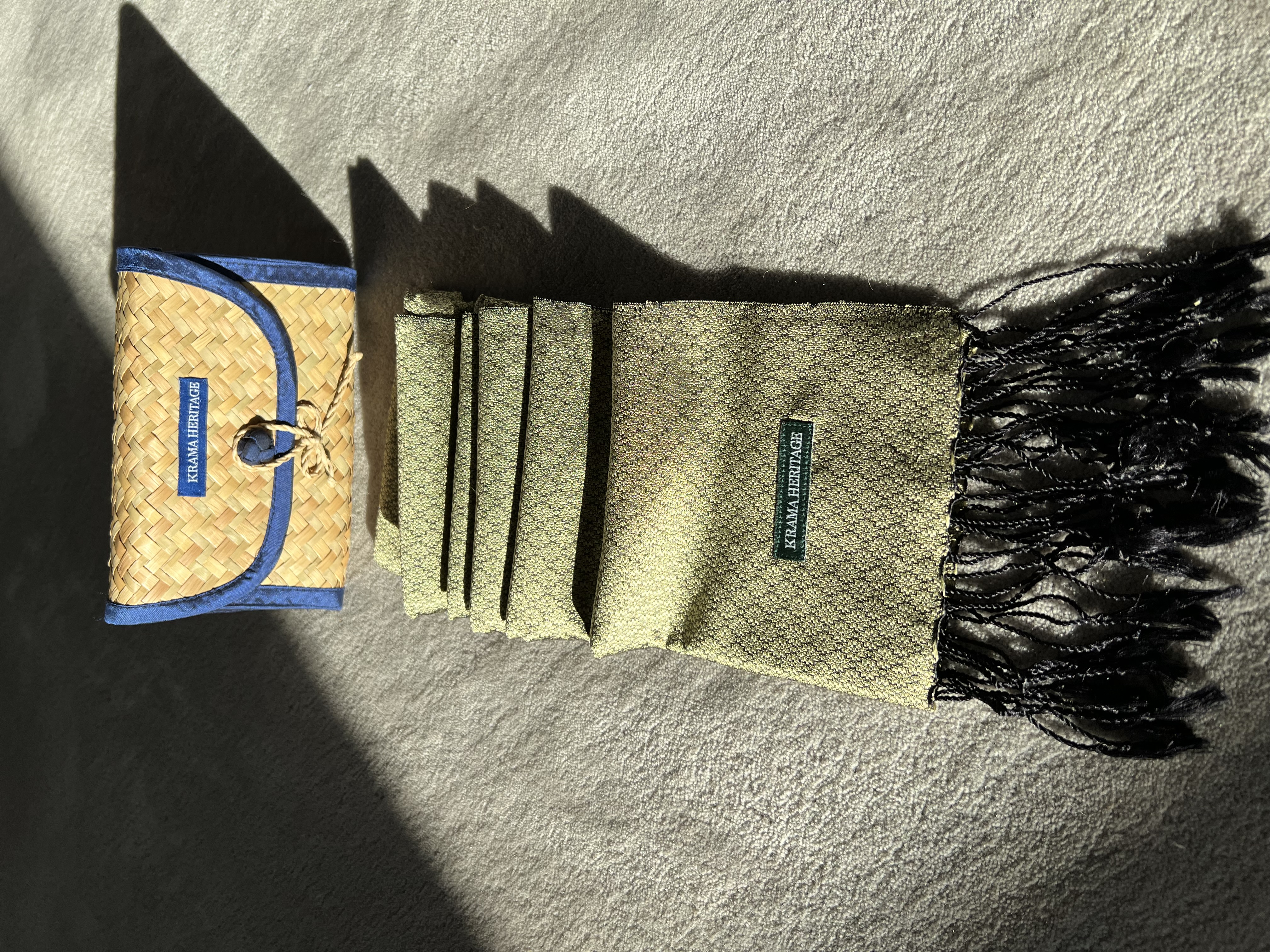 Le Krama en Soie Jasmin Luxueux Emeraude 6