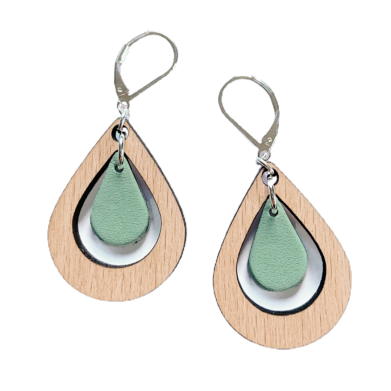 Boucles d'oreilles AMANDE Menthe 2