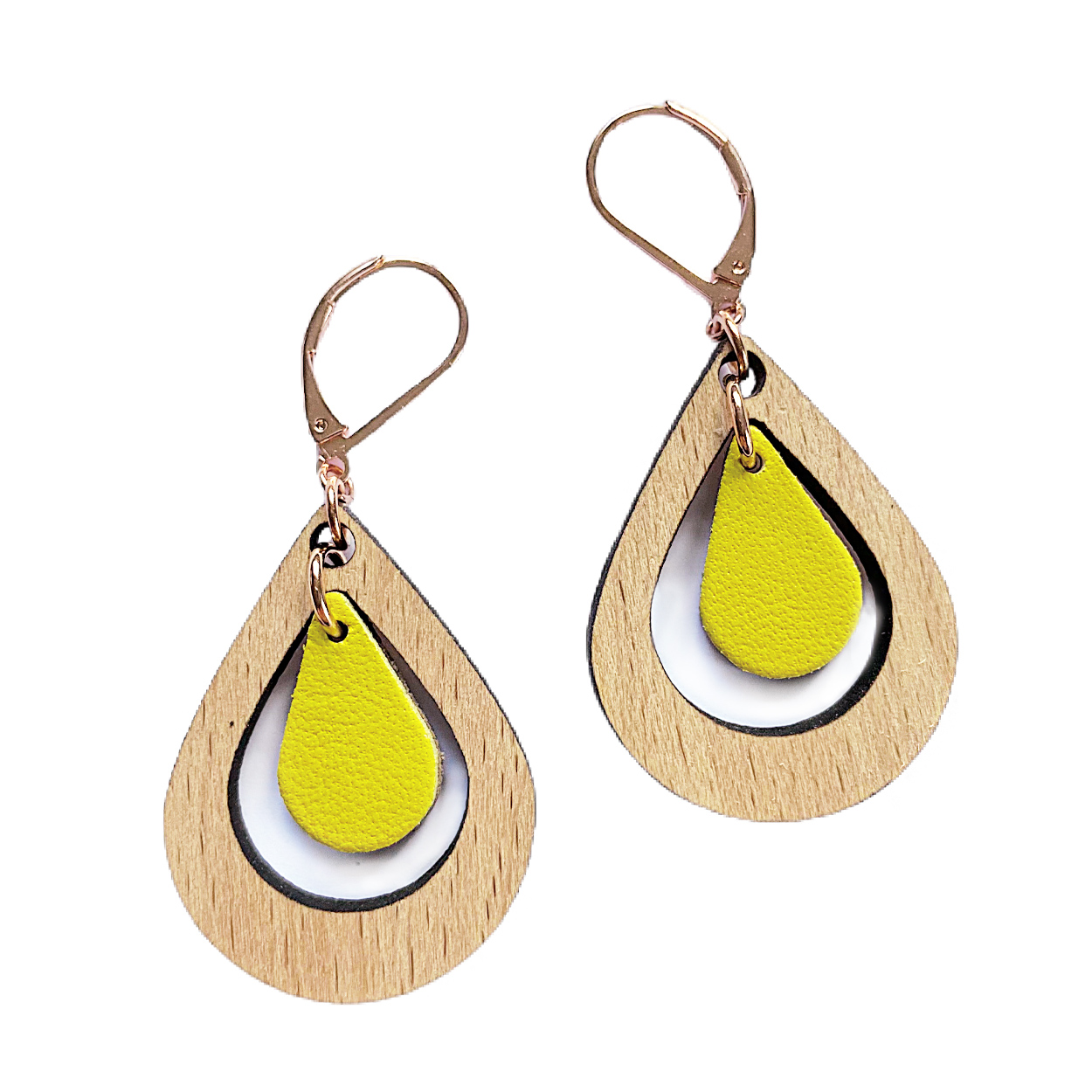 Boucles d'oreilles AMANDE Jaune 4