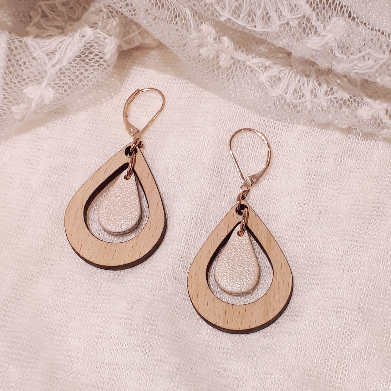 Boucles d'oreilles AMANDE Ivoire 5