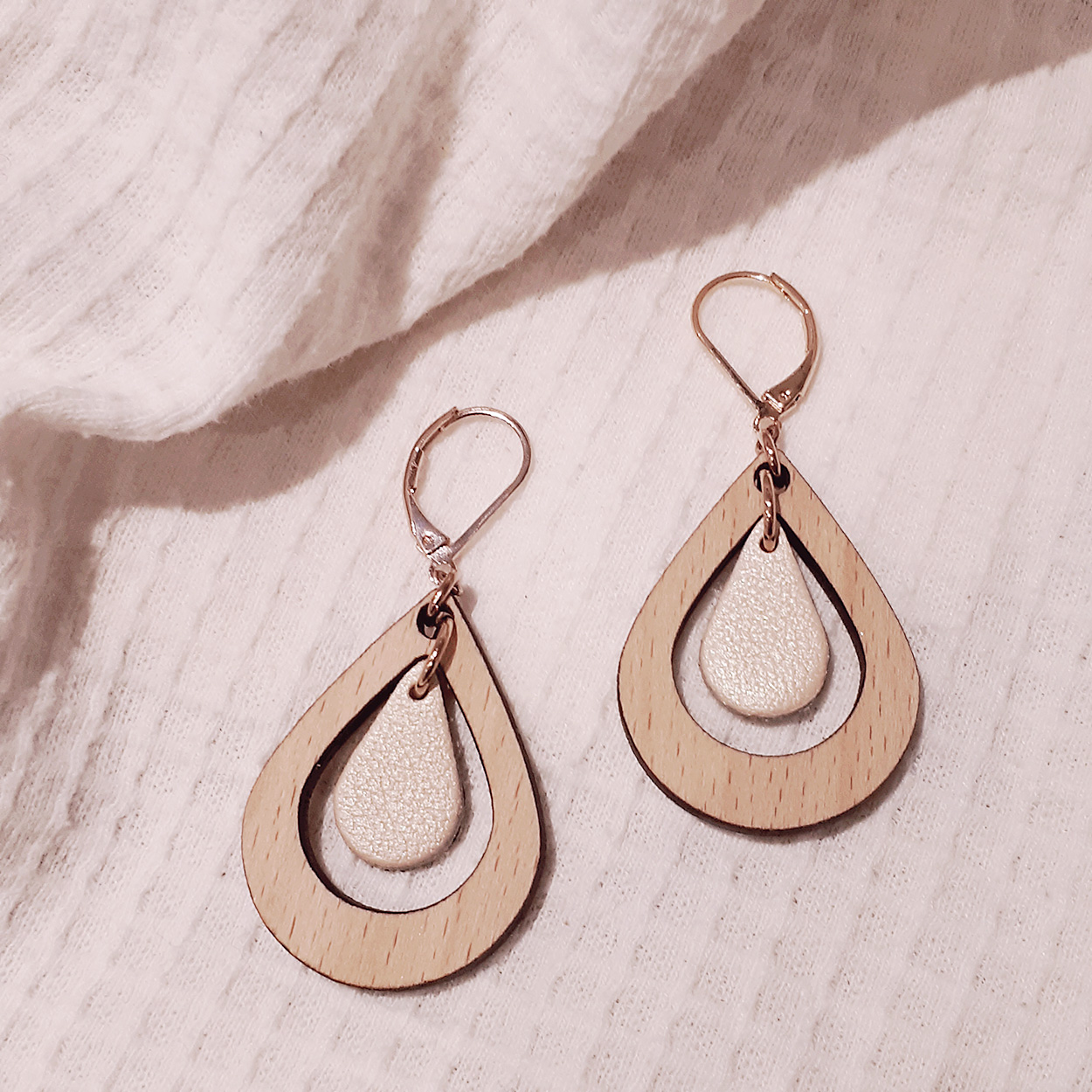 Boucles d'oreilles AMANDE Ivoire 6